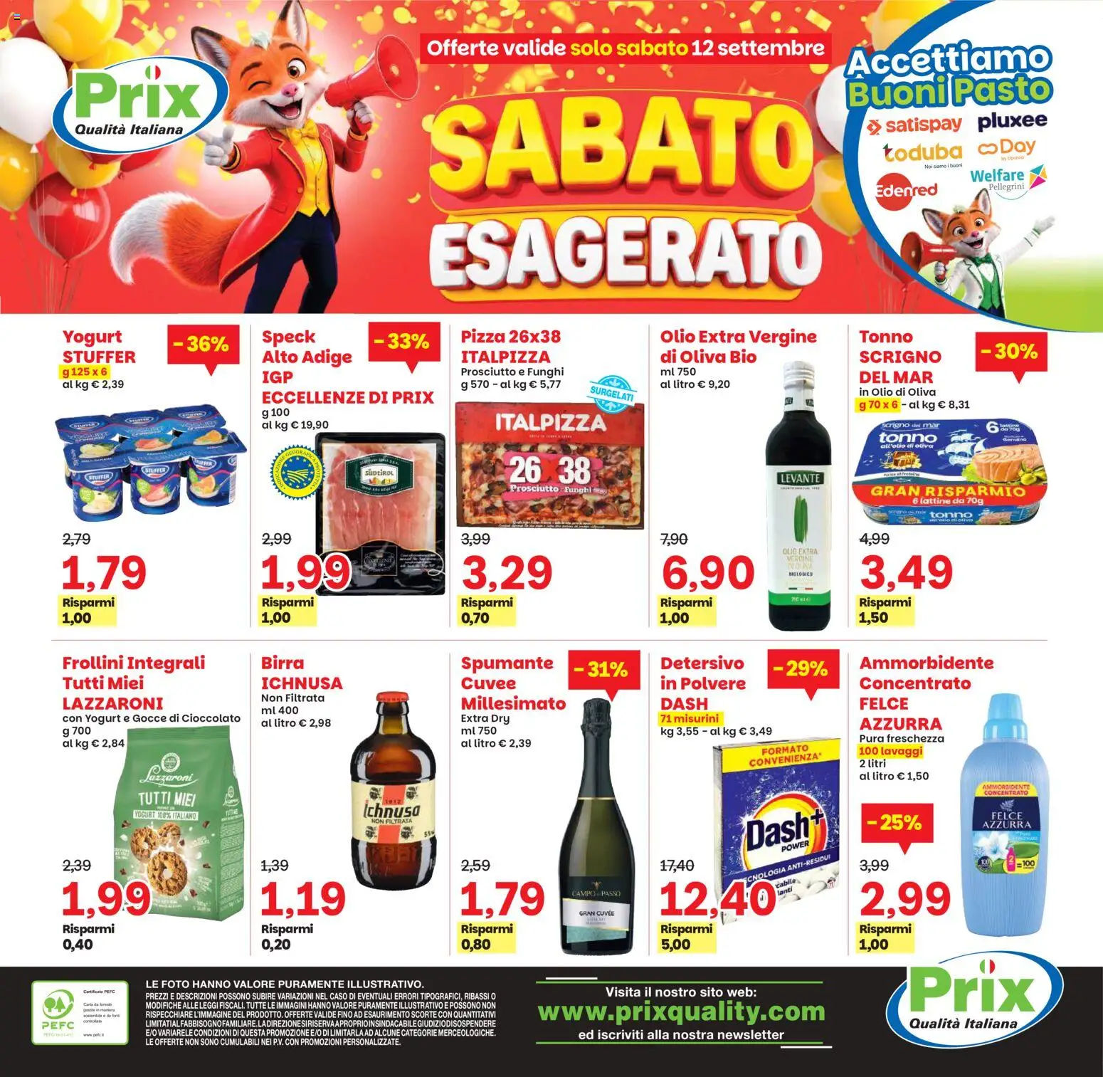 Volantino Prix del 01/09/2026 | Pagina: 24 | Prodotti: Yogurt, Pizza, Funghi, Tonno