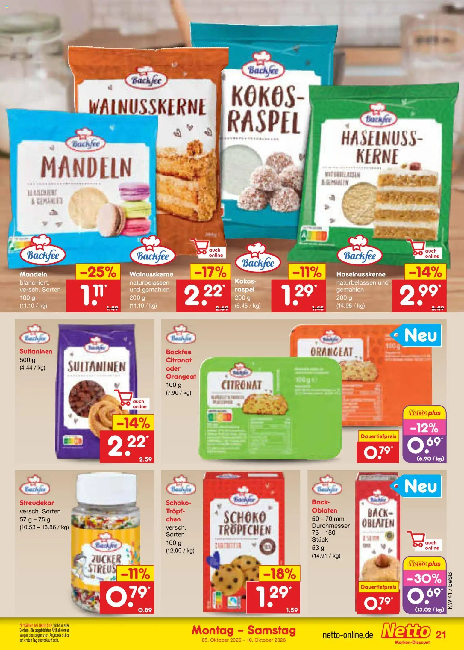 Netto Marken-Discount Prospekt – gültig ab 05.10.2026 | Seite: 23 | Produkte: Mandeln, Zucker