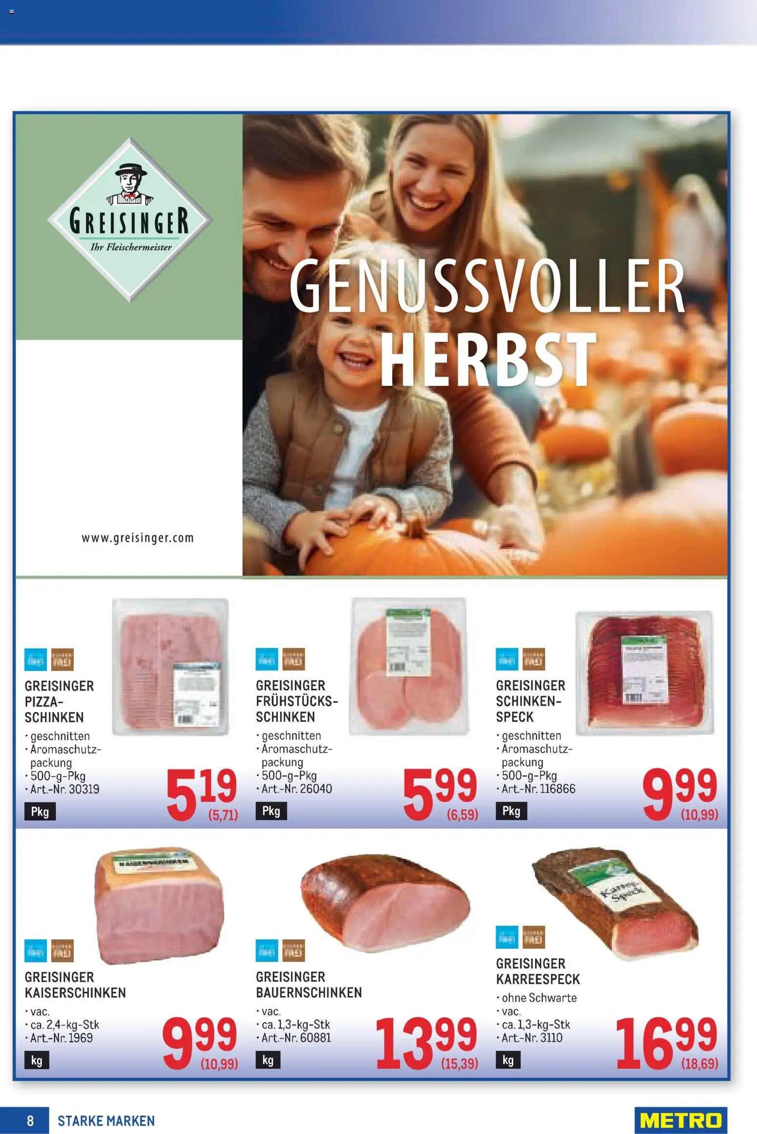 Metro angebote Starke Marken gültig ab 17.09.2026 | Seite: 8 | Produkte: Speck, Schinken, Pizza