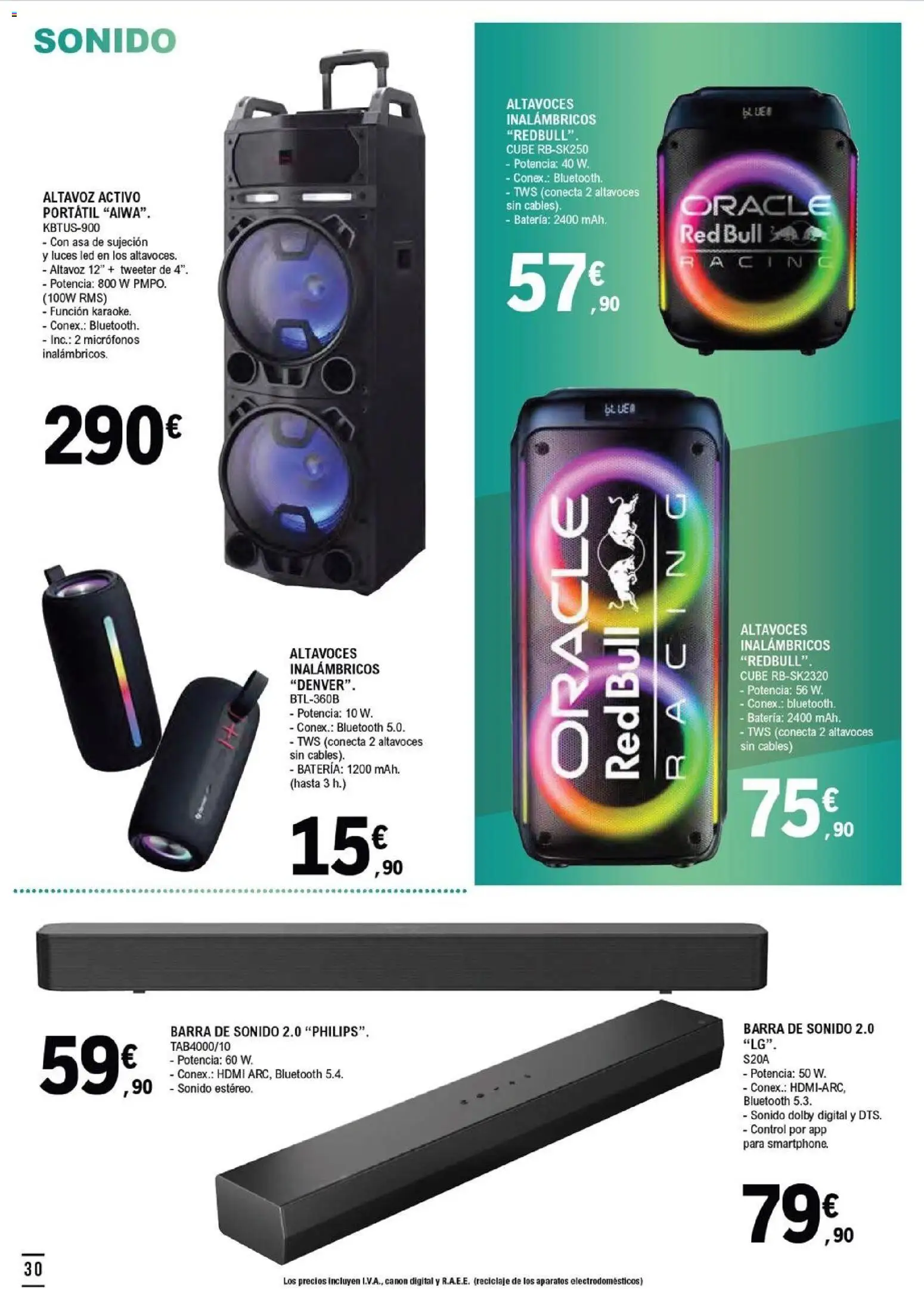 E.Leclerc folleto Salamanca │ válido desde el 05/08/2026 | Página: 30 | Productos: Καλαμάρι, Altavoces, Altavoz, Batería