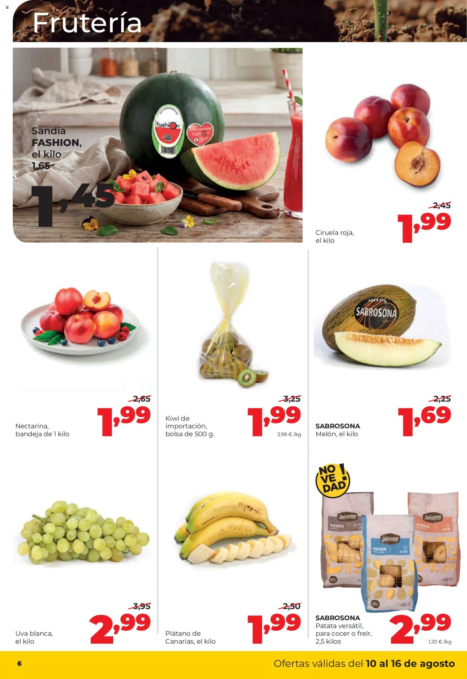 Alimerka folleto Castilla y León │ válido desde el 10/08/2026 | Página: 6 | Productos: Kiwi, Bolsa, Sandía, Bandeja