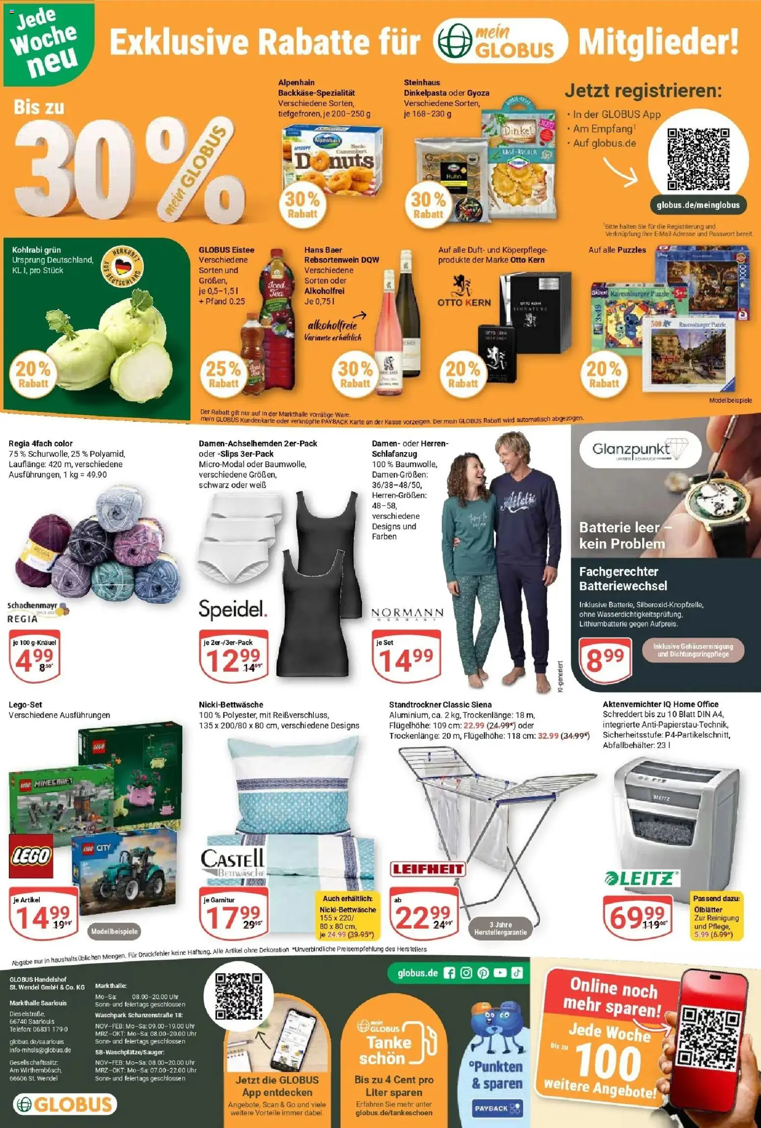 Globus Prospekt Saarlouis (ab 14.09.2026) » Angebote online | Seite: 26 | Produkte: Aktenvernichter, Batterie, Kohlrabi, Duft