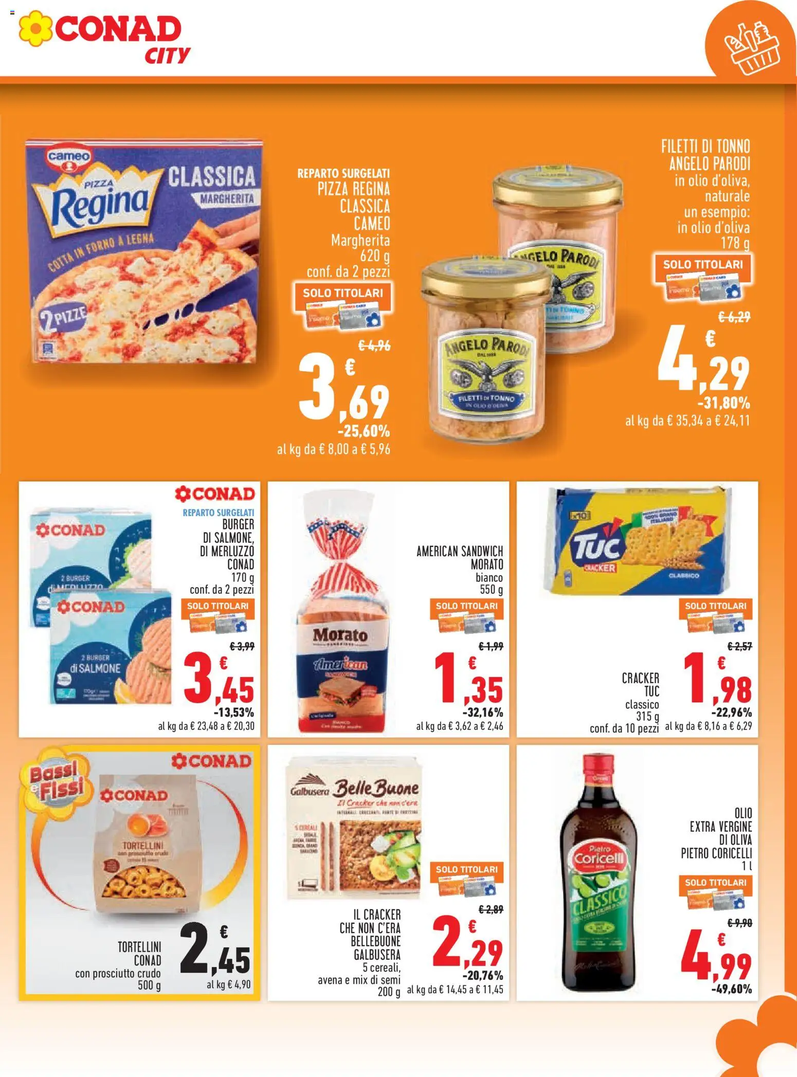 Volantino Conad del 22/10/2026 | Pagina: 9 | Prodotti: Prosciutto Crudo, Olio, Crackers, Tonno