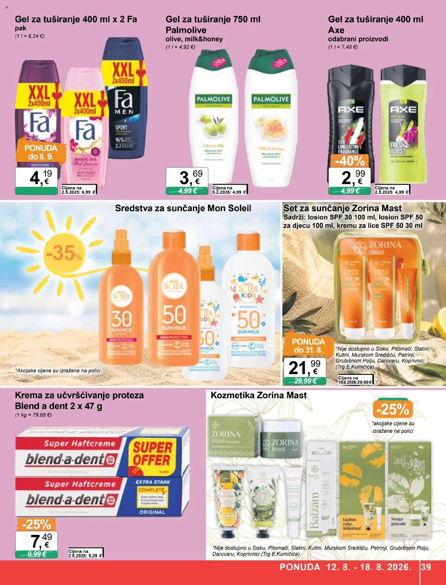 KTC katalog | vrijedi od 12.08.2026 | Stranica: 39 | Proizvodi: Mast, Gel za tuširanje, Krema