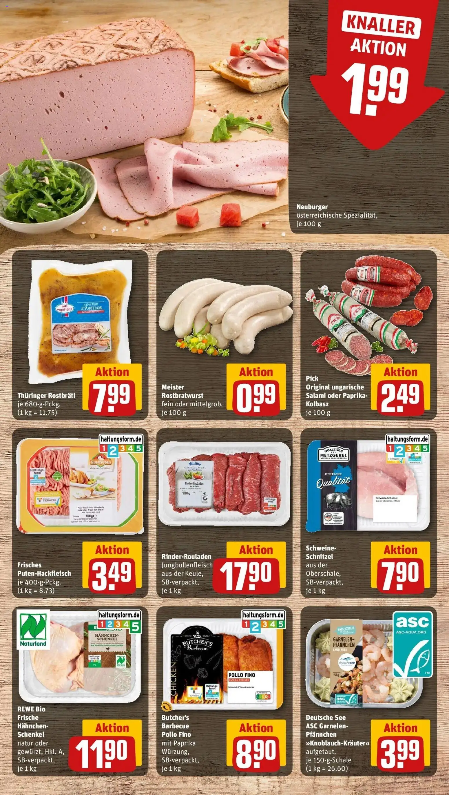Rewe Prospekt Berlin / Lichtenberg – gültig ab 08.06.2026 | Seite: 8 | Produkte: Garnelen, Paprika, Knoblauch, Salami