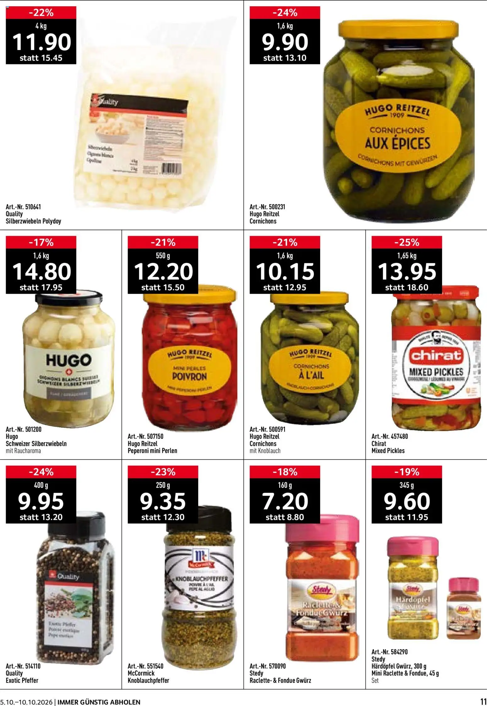 Prodega aktionen Fondue/Raclette – gültig ab 05.10.2026 | Seite: 11 | Produkte: Knoblauch, Pfeffer, Raclette, Fondue