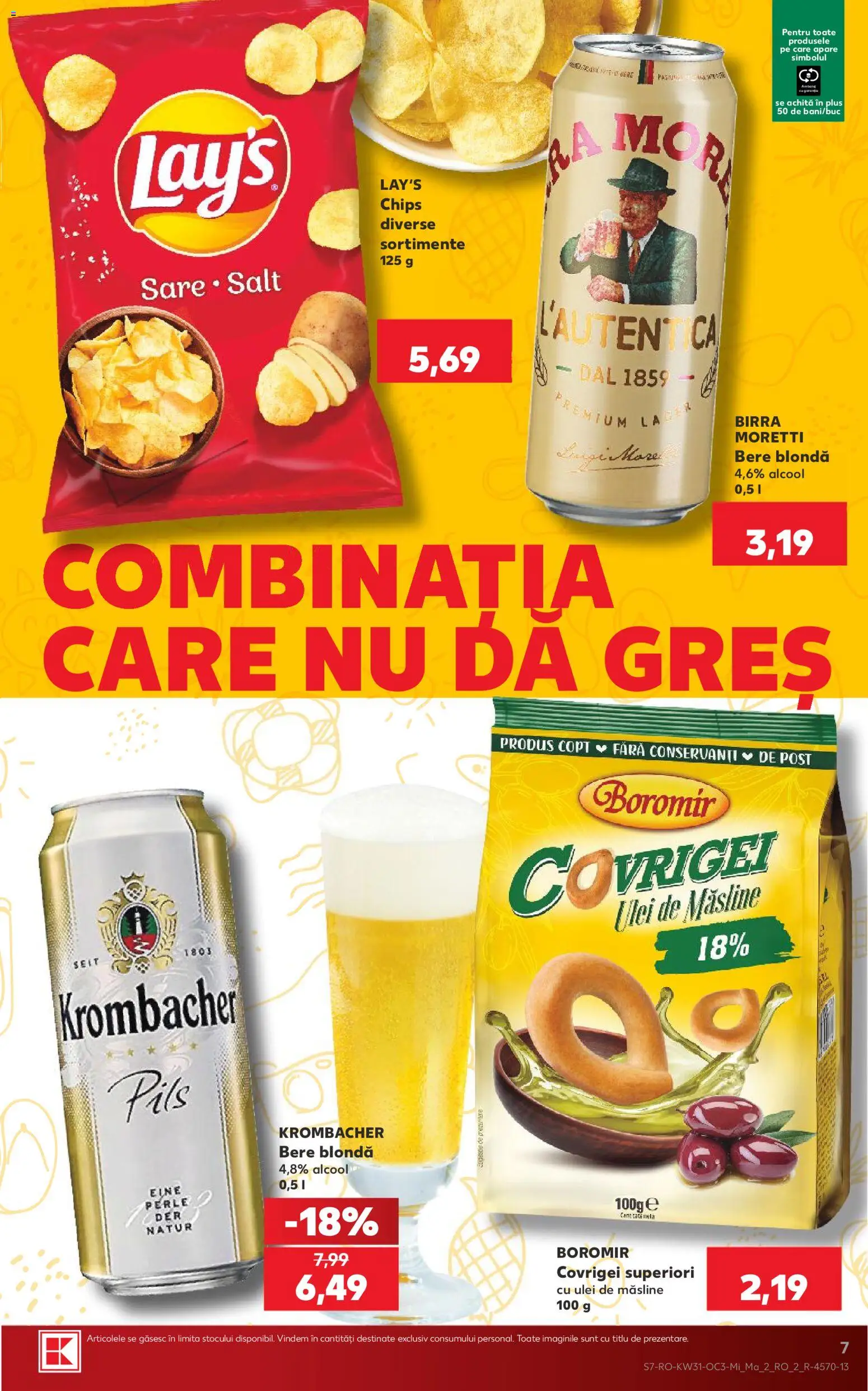 Noul catalog Kaufland – valabil de la 29.07.2026 | Pagină: 7 | Produse: Măsline, Covrigei, Ulei, Sare