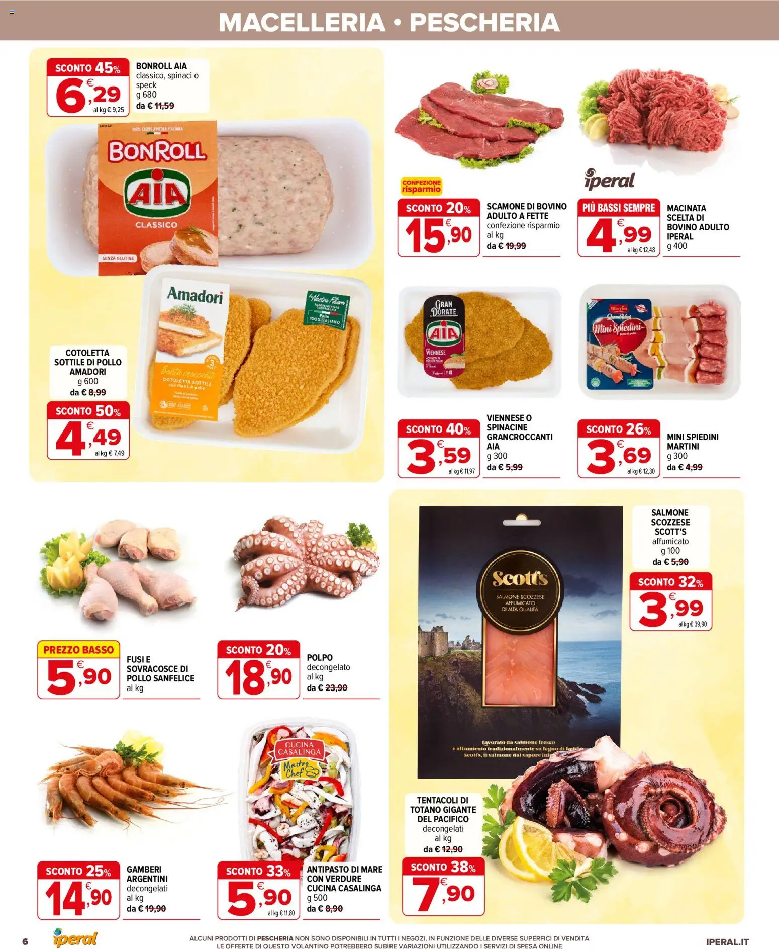 Volantino Iperal del 04.06.2026 | Pagina: 6 | Prodotti: Speck, Gamberi, Polpo, Spinaci