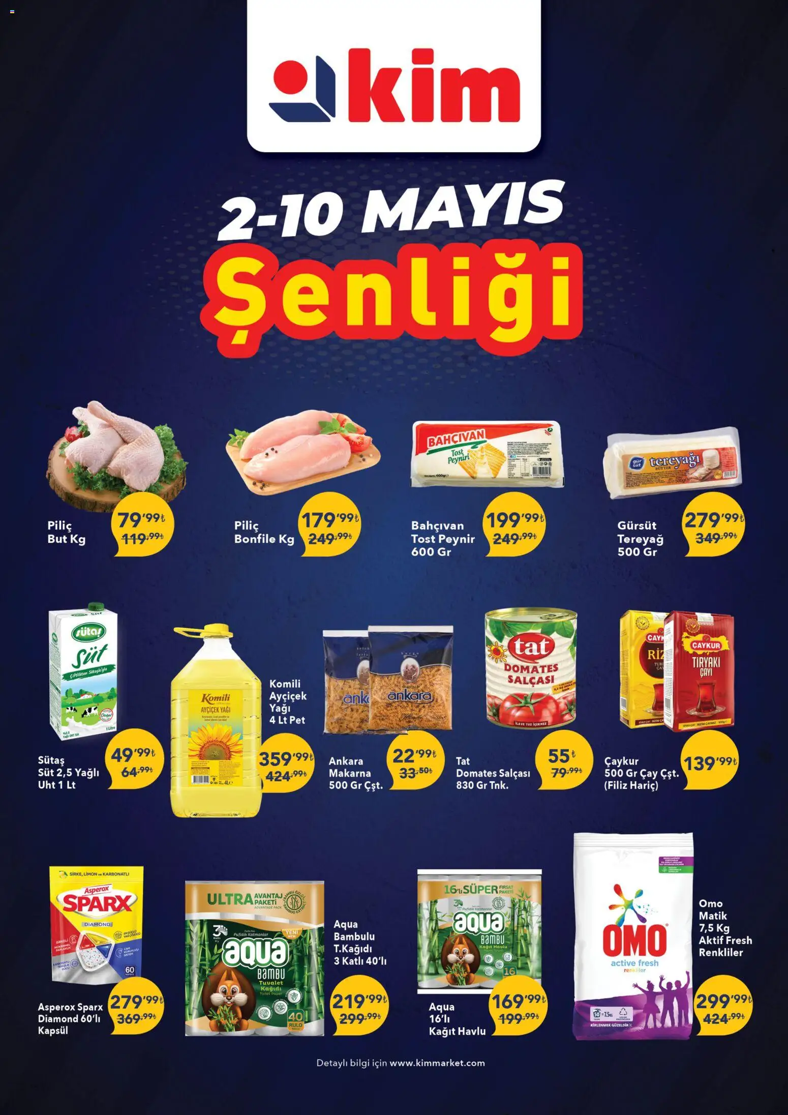 Kim Market Katalog - 02.05.2026 tarihinden itibaren geçerlidir | Sayfa: 1 | Ürünler: Tuvalet, Süt, Domates, Makarna