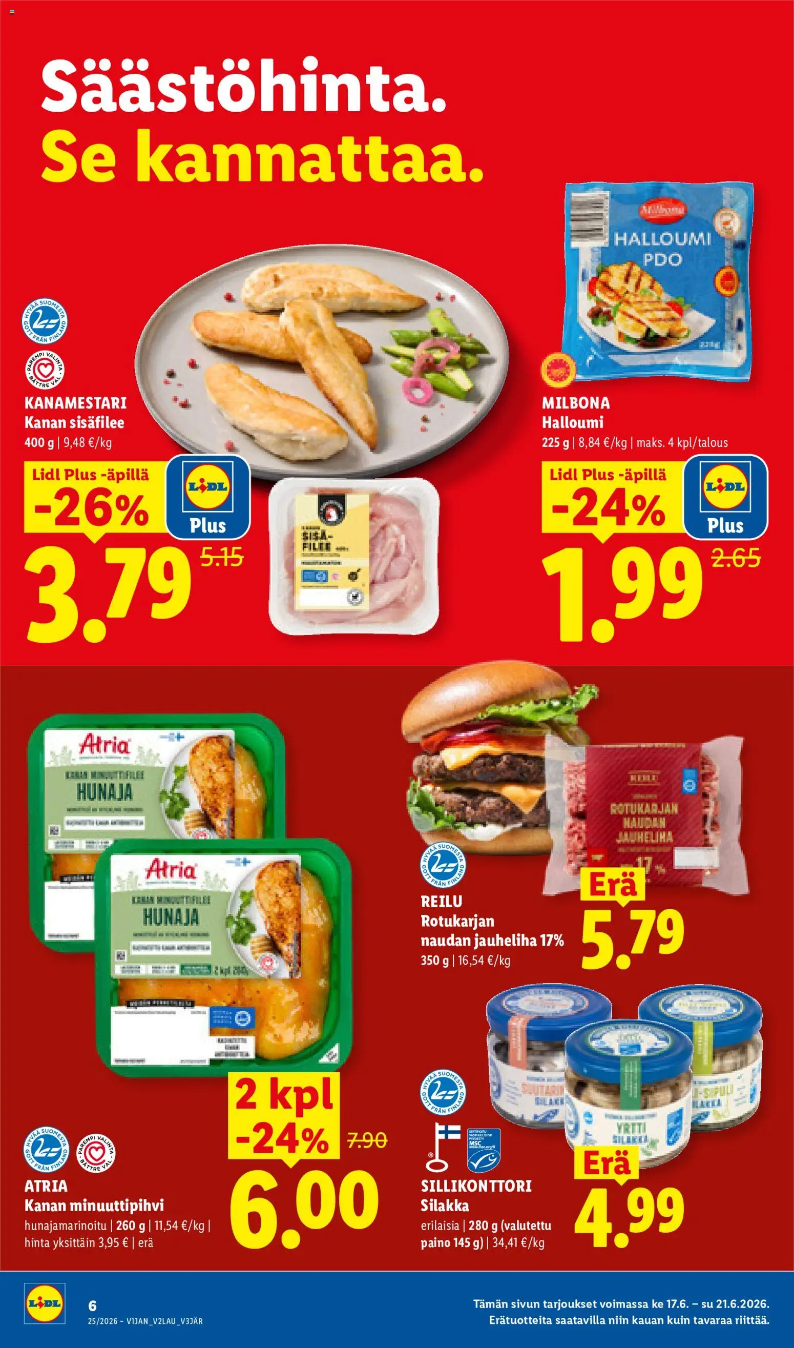 Lidl tarjoukset - Helsinki – voimassa 17.06.2026 alkaen | Sivu: 6 | Tuotteet: Jauheliha, Halloumi, Hunaja