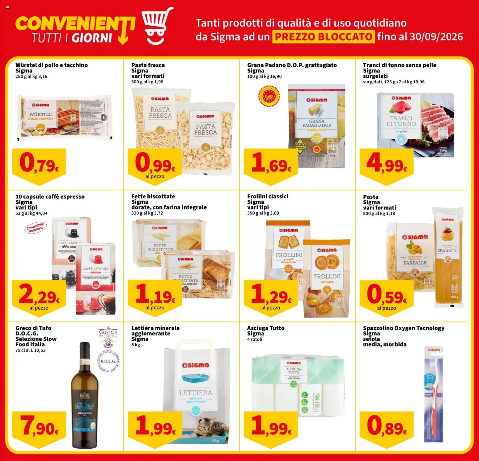 Volantino SIGMA del 27/08/2026 | Pagina: 8 | Prodotti: Pollo, Tacchino, Frollini, Spaghetti