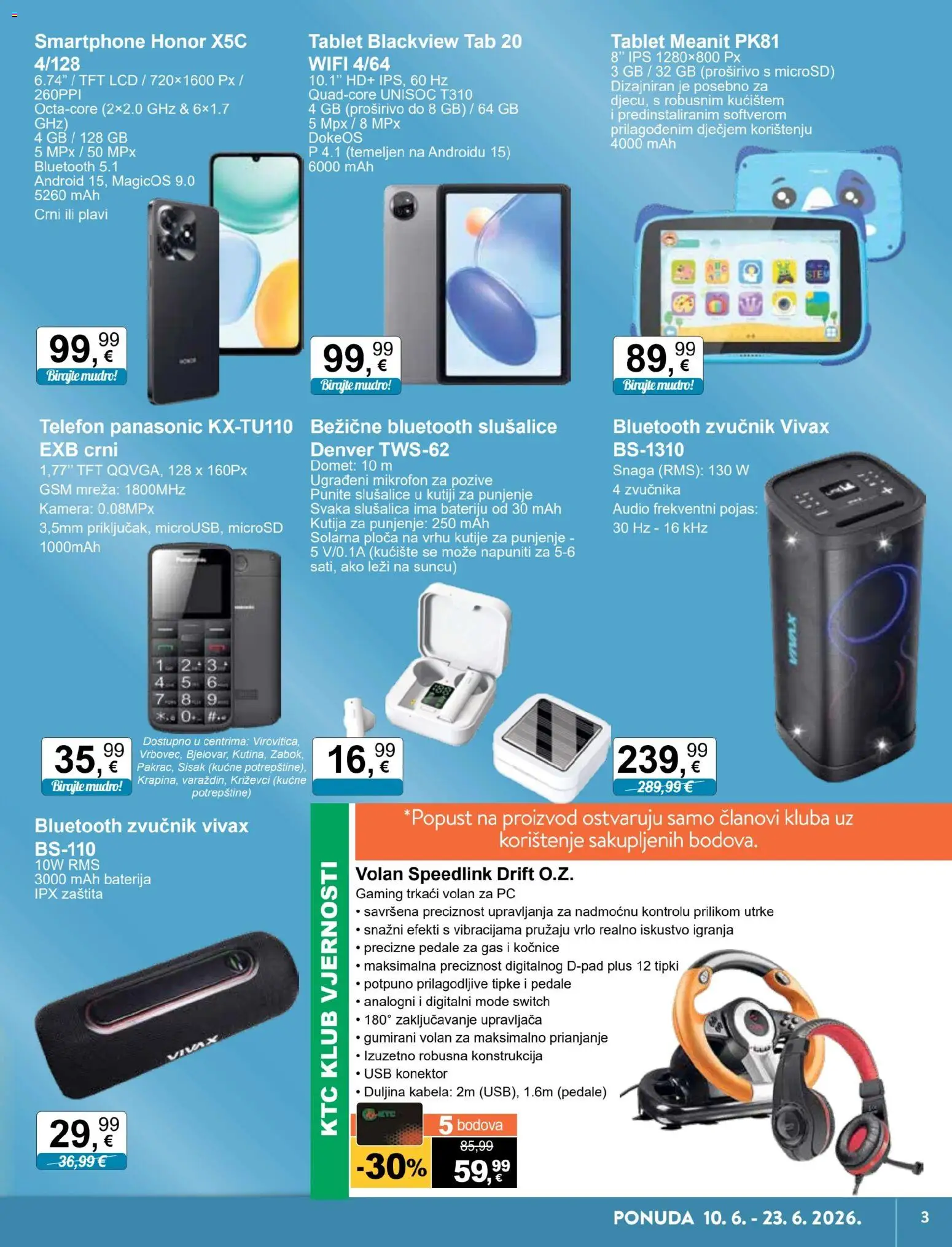 KTC katalog | vrijedi od 10.06.2026 | Stranica: 3 | Proizvodi: Tablet, PC, Audio, USB