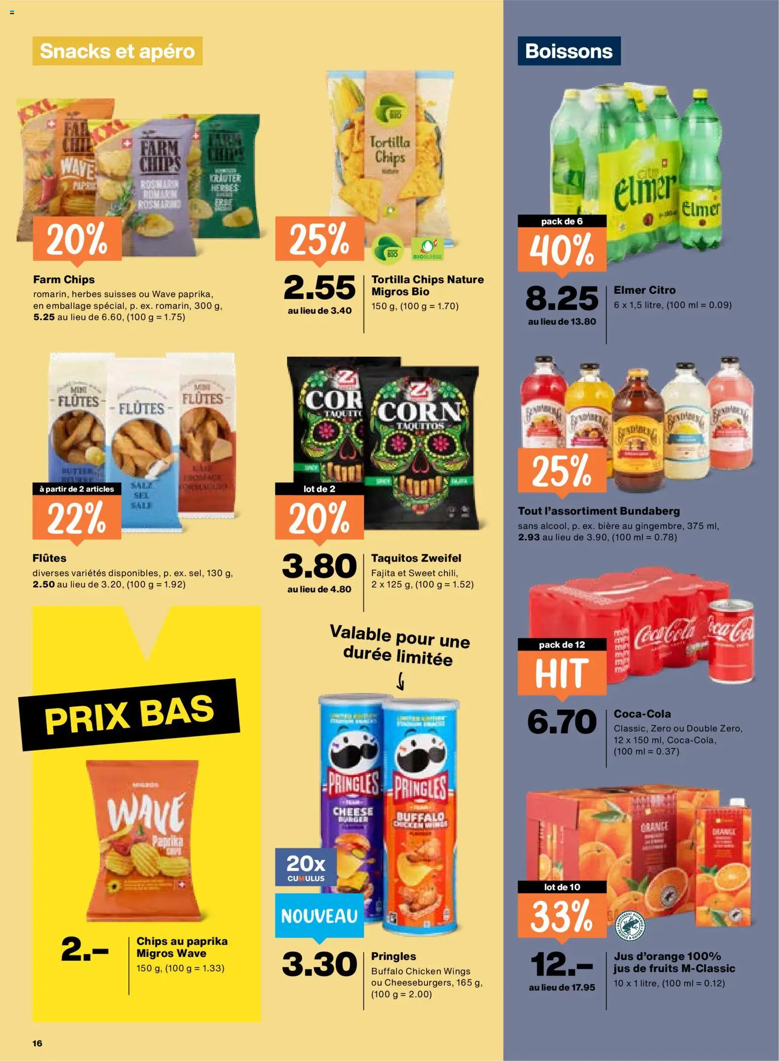 Migros aktionen FR – gültig ab 11.06.2026 | Seite: 16 | Produkte: Chips