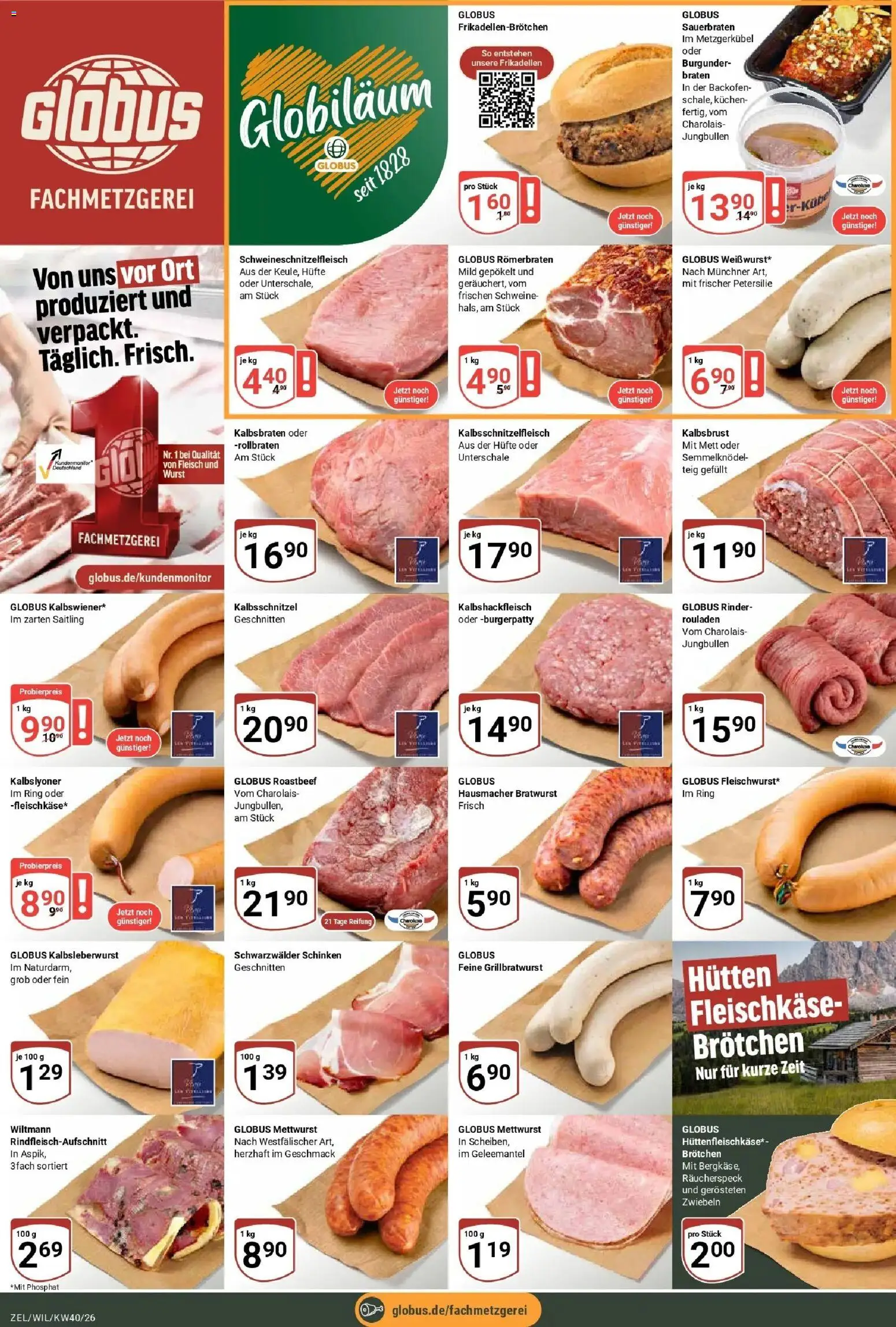 Globus Prospekt Wittlich (ab 28.09.2026) » Angebote online | Seite: 10 | Produkte: Bratwurst, Zwiebeln, Schinken, Fleisch