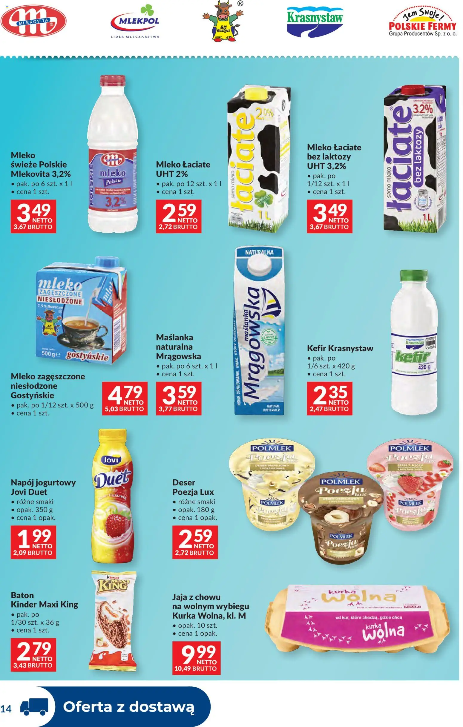 Makro gazetka - Dystrybucja do sklepów od 29.09.2026 | Strona: 14 | Produkty: Deser, Baton, Kefir Krasnystaw, Jaja
