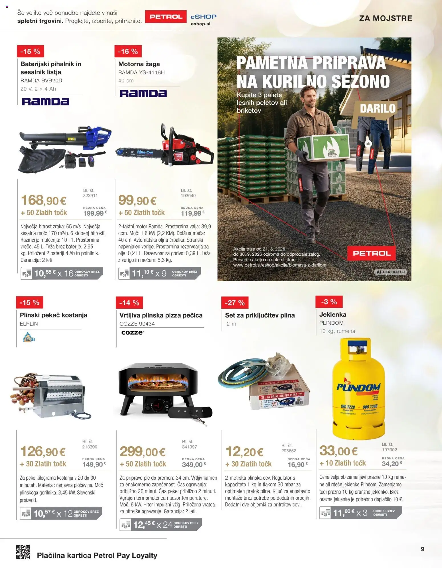 Novi Petrol katalog ponudbe – veljaven od 01.09.2026 | Stran: 9 | Izdelki: Pecica, Baterije, Olje, Sesalnik