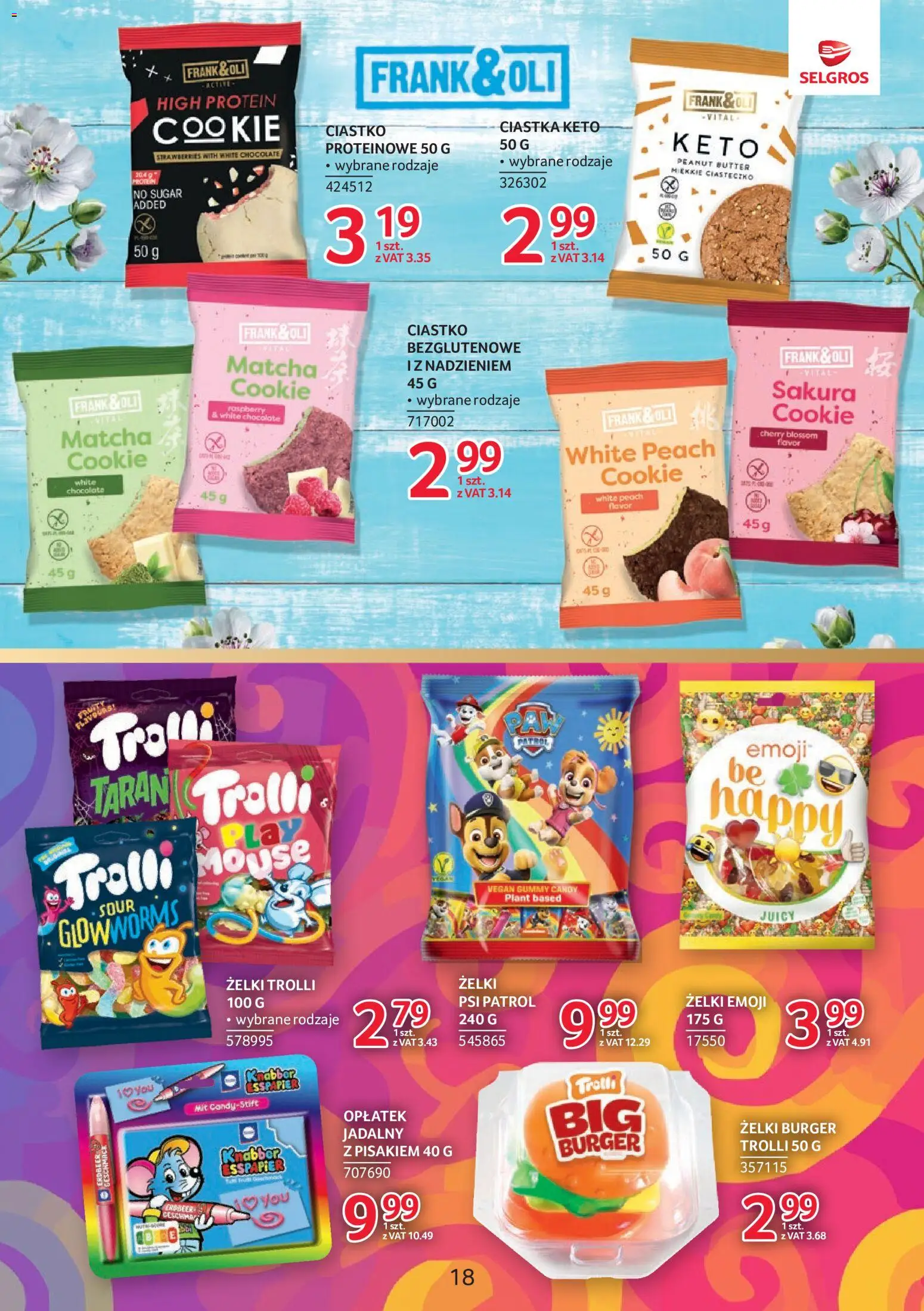 Selgros cash&carry gazetka - Markowe produkty od 21.05.2026 | Strona: 18 | Produkty: Żelki, Ciastka
