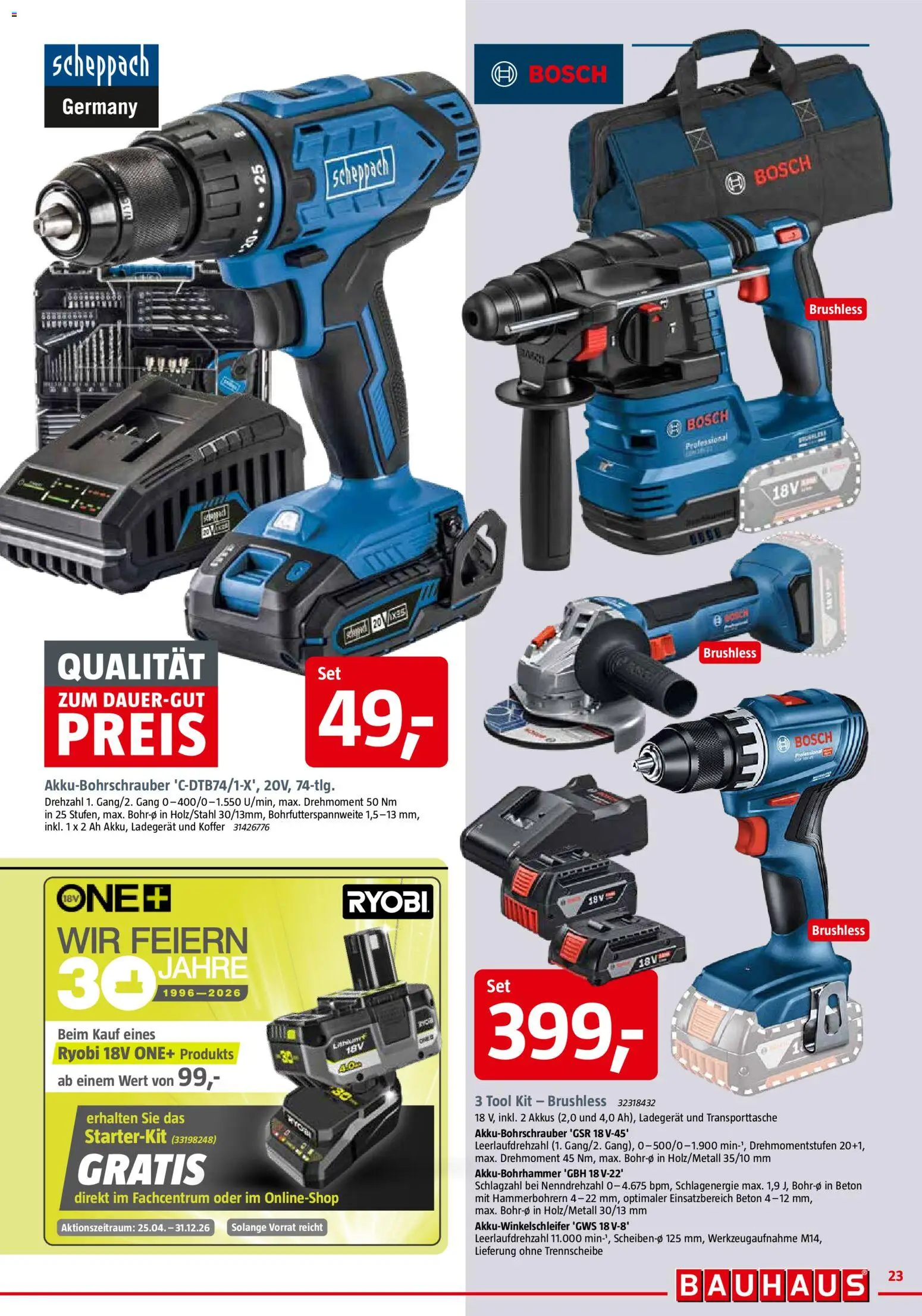 Bauhaus Prospekt 	 – gültig ab 02.05.2026 | Seite: 23 | Produkte: Bosch, Koffer, Ladegerät
