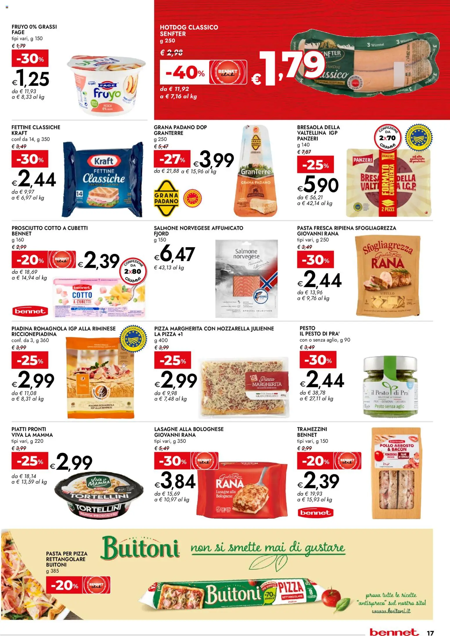 Volantino bennet del 07.04.2026 | Pagina: 17 | Prodotti: Salmone, Pomodoro, Prosciutto, Pesca