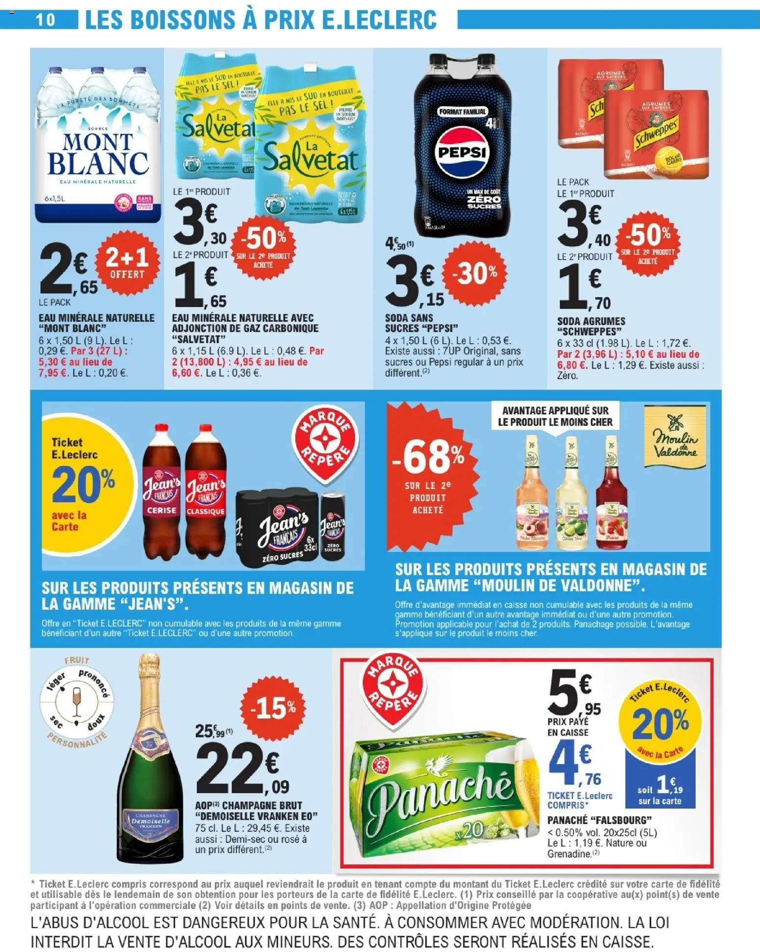 {H1} | Page: 10 | Produits: Eau minérale, Champagne brut, Sel, Eau minérale naturelle