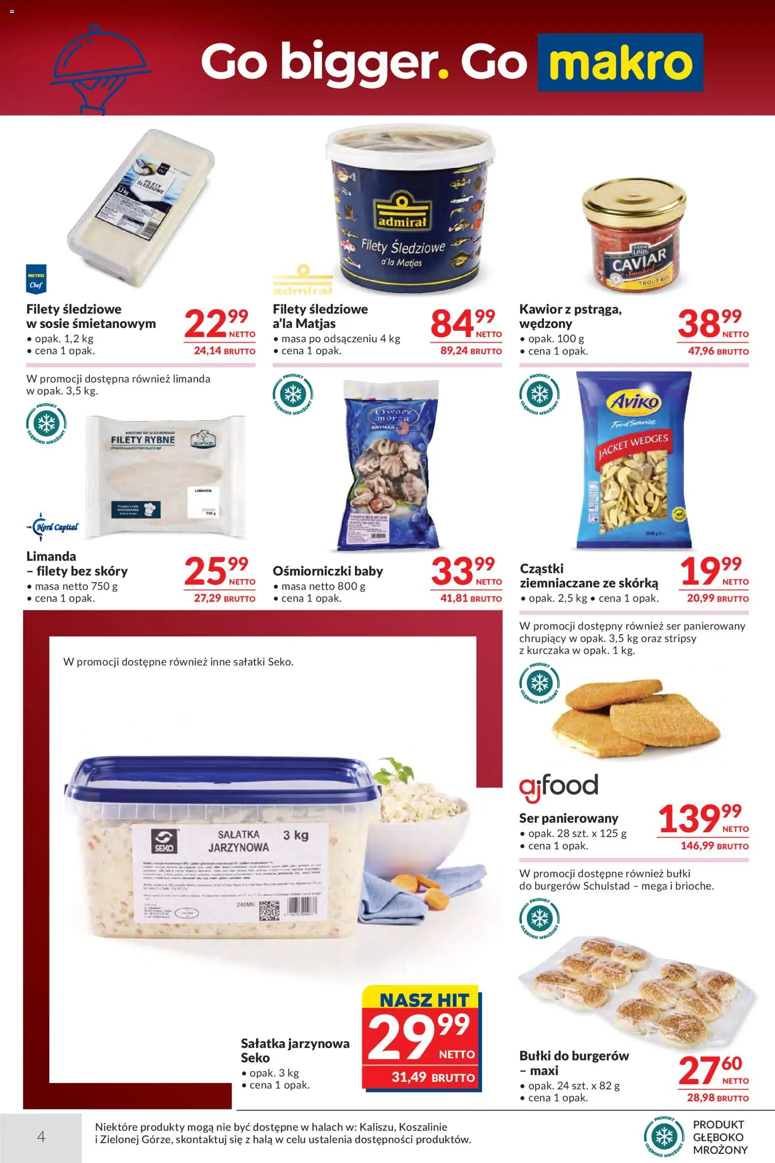 Makro gazetka - Oferta dla Gastronomii od 27.10.2026 | Strona: 4 | Produkty: Stripsy, Sałatki, Sałatka, Kawior