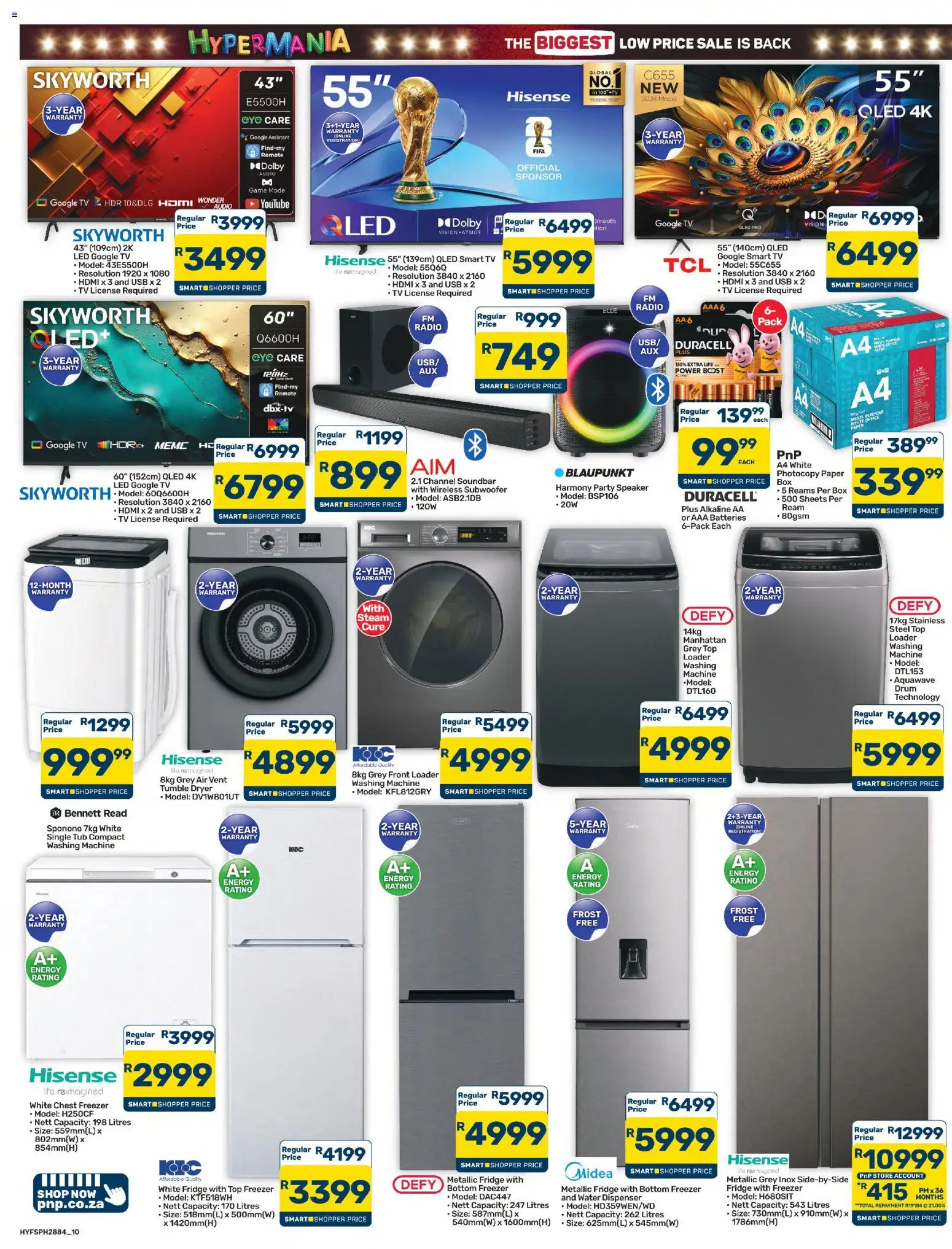 New Pick n Pay catalogue – valid from 25/09/2026 | Page: 10 | Products: Audio, Washing machine, Freezer fridge, Water