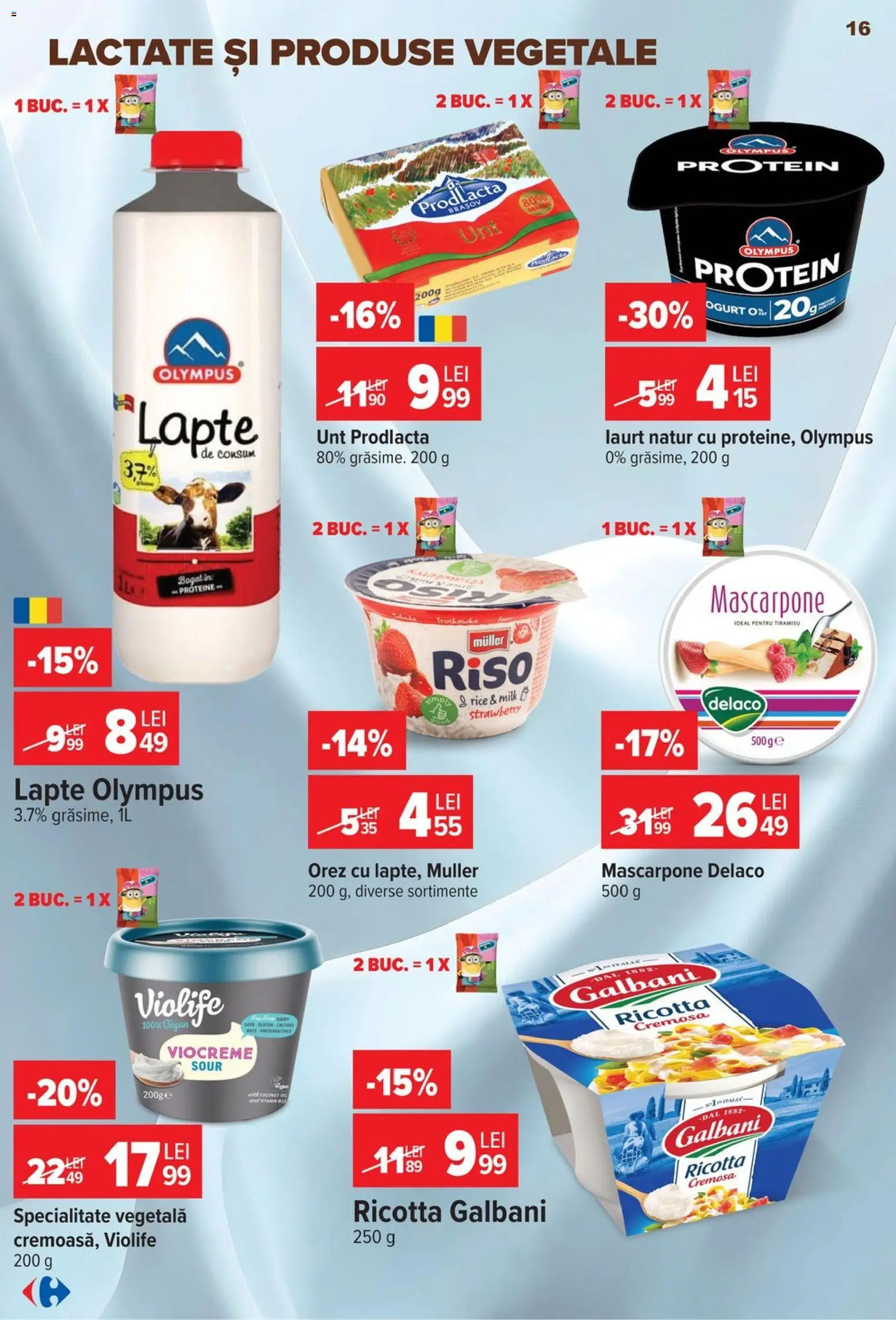 Noul catalog Carrefour – valabil de la 14.10.2026 | Pagină: 16 | Produse: Delaco, Proteine, Lapte, Orez