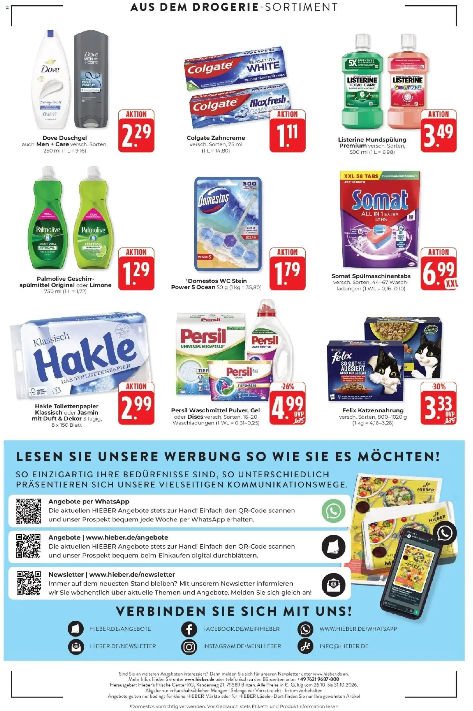 Edeka Prospekt Schliengen (ab 26.10.2026) » Angebote Online | Seite: 16 | Produkte: Duschgel, Spülmaschinentabs, WC Stein, Listerine