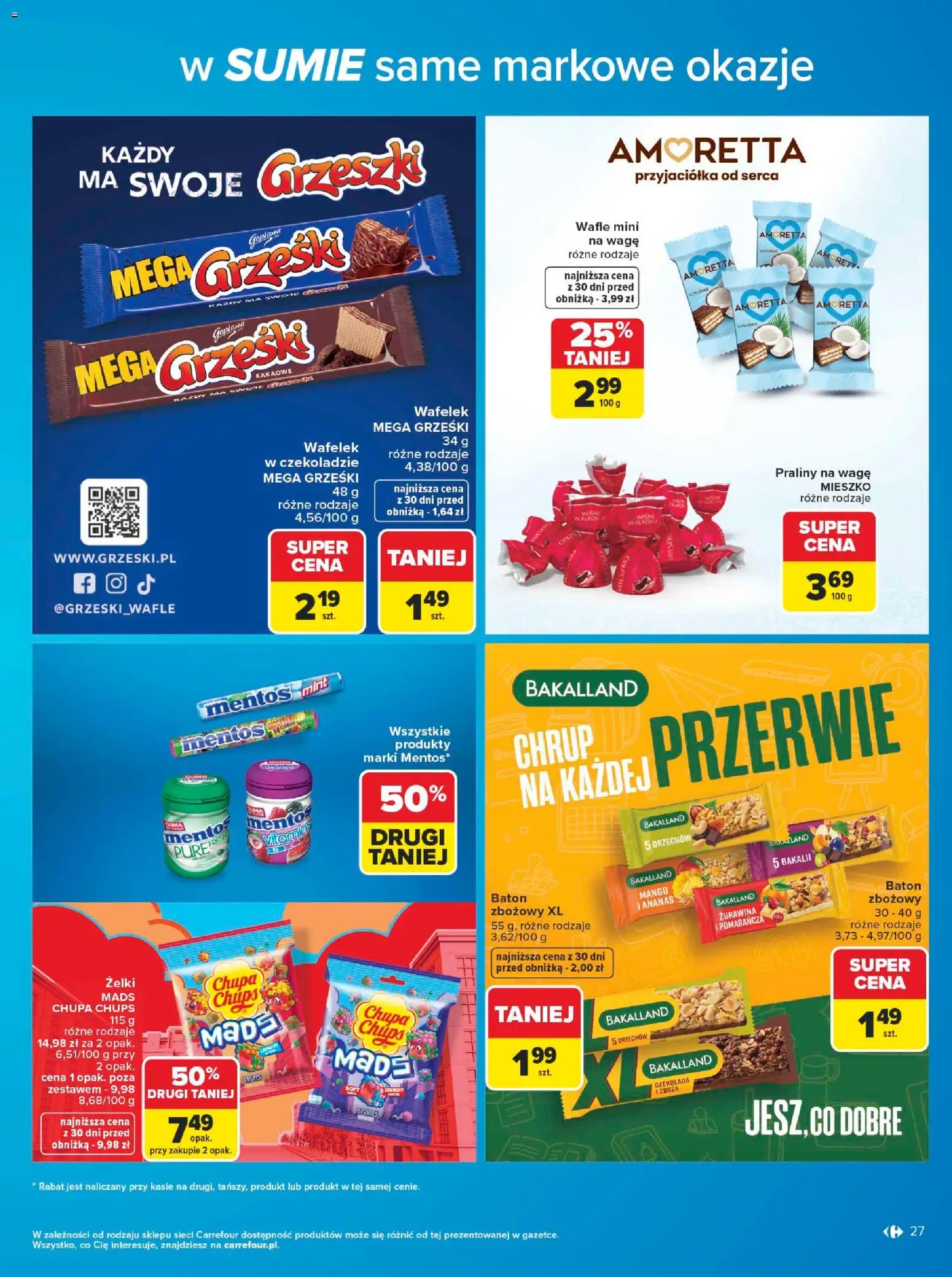 Carrefour gazetka - W sumie same markowe okazje od 08.06.2026 | Strona: 27 | Produkty: Praliny, Żelki, Czekolada, Ananas