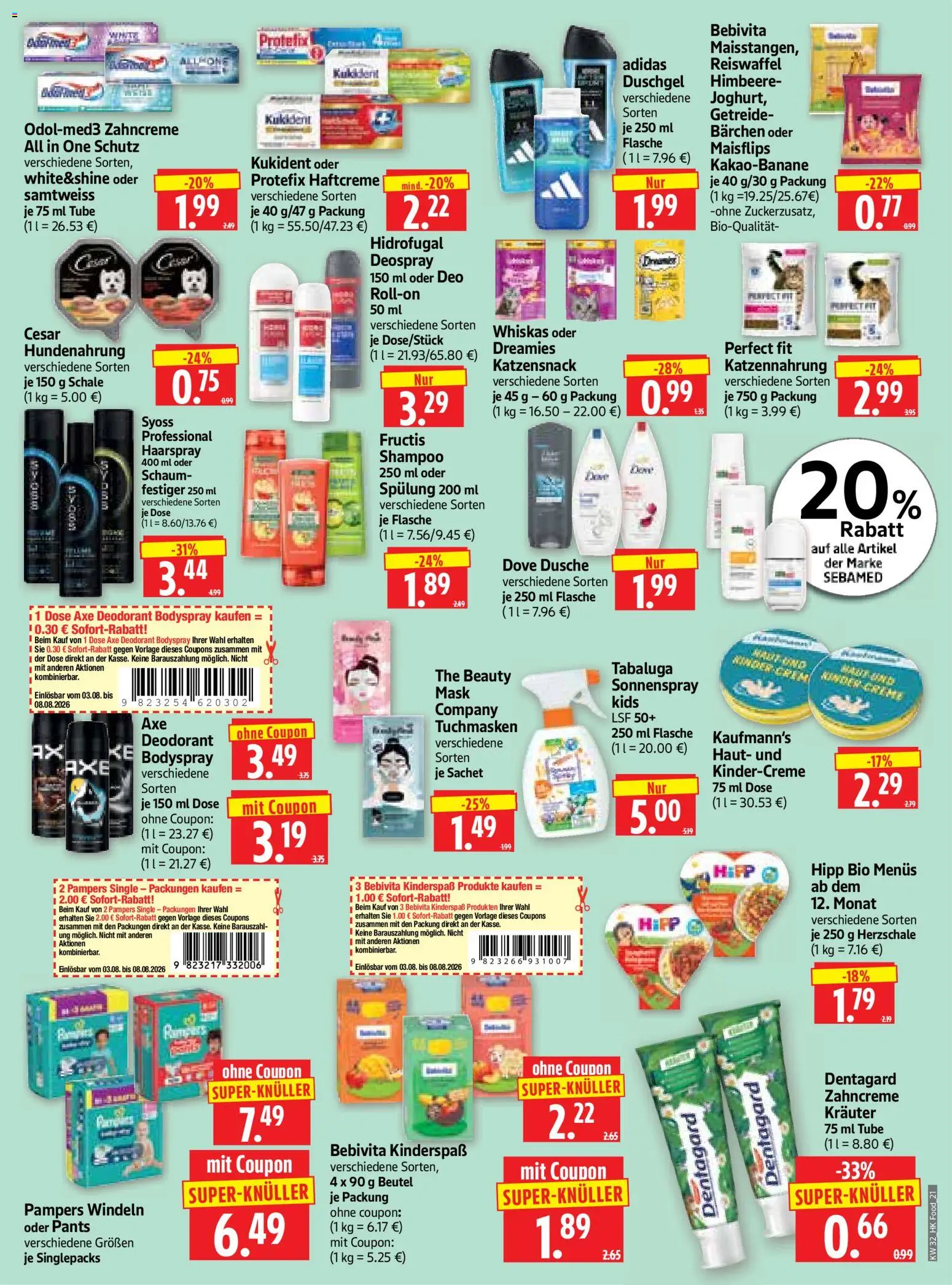 HERKULES Prospekt – gültig ab 03.08.2026 | Seite: 21 | Produkte: Dusche, Shampoo, Haarspray, Whiskas
