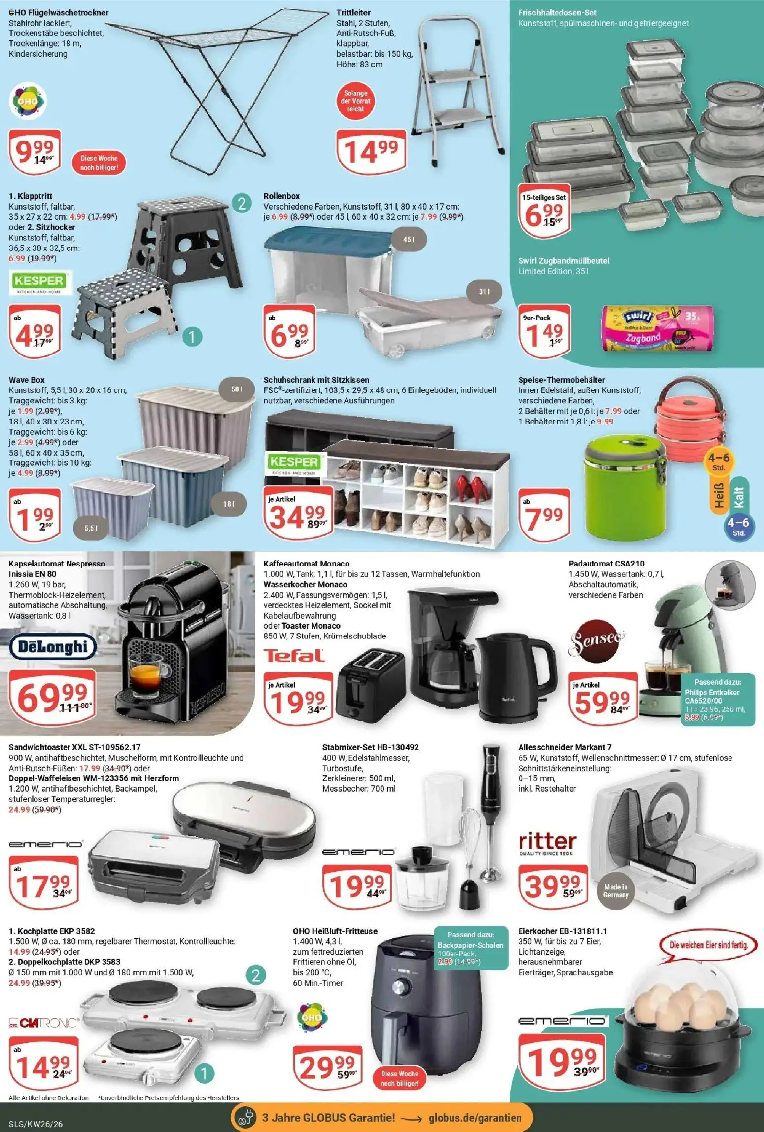 Globus Prospekt Saarlouis – gültig ab 21.06.2026 | Seite: 26 | Produkte: Philips, Toaster, Kochplatte, Heißluftfritteuse