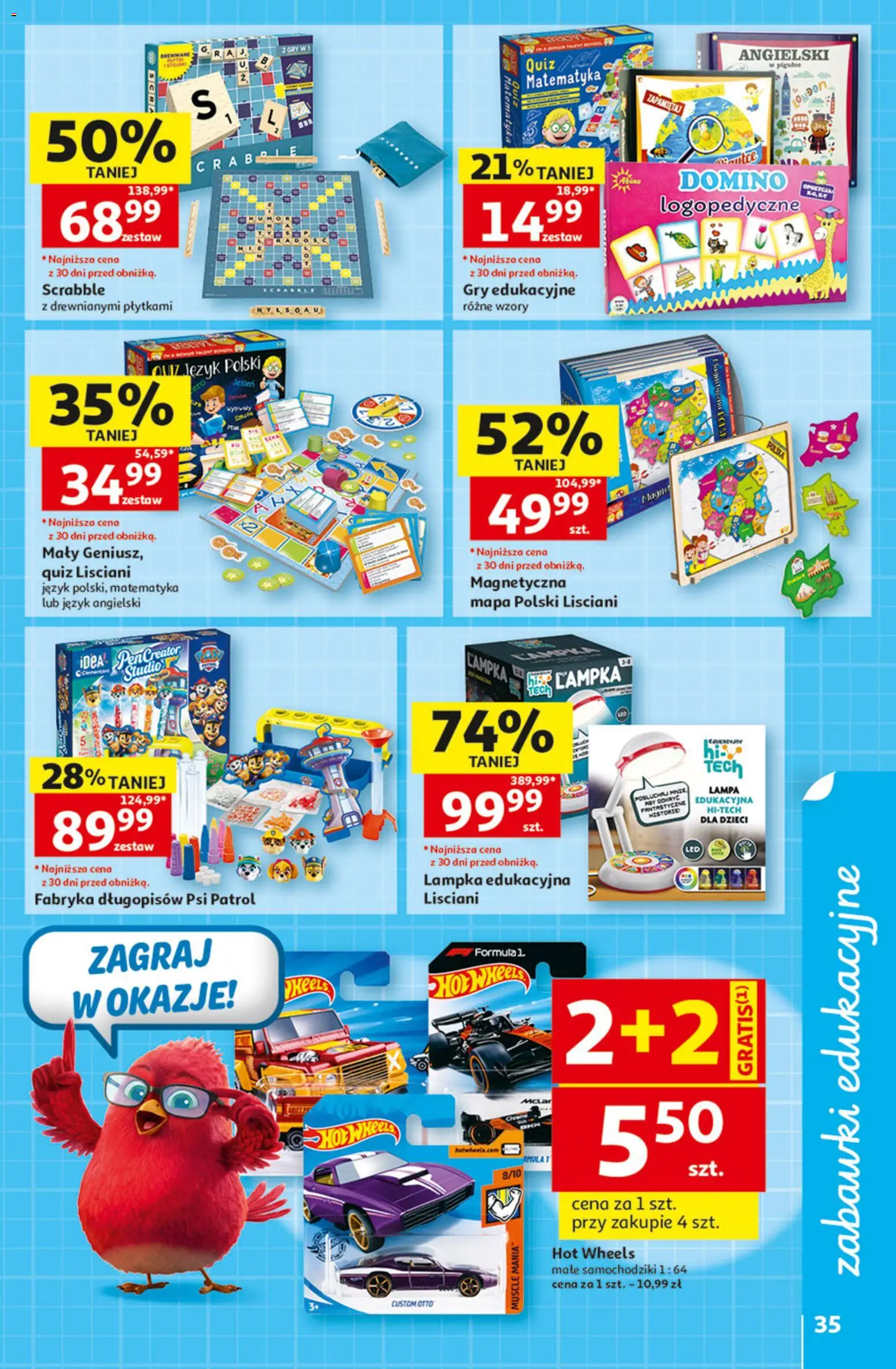 Auchan gazetka - Zostań ortem oszczędzania od 13.08.2026 | Strona: 35 | Produkty: Zabawki, Hot wheels, Lampa, Gry