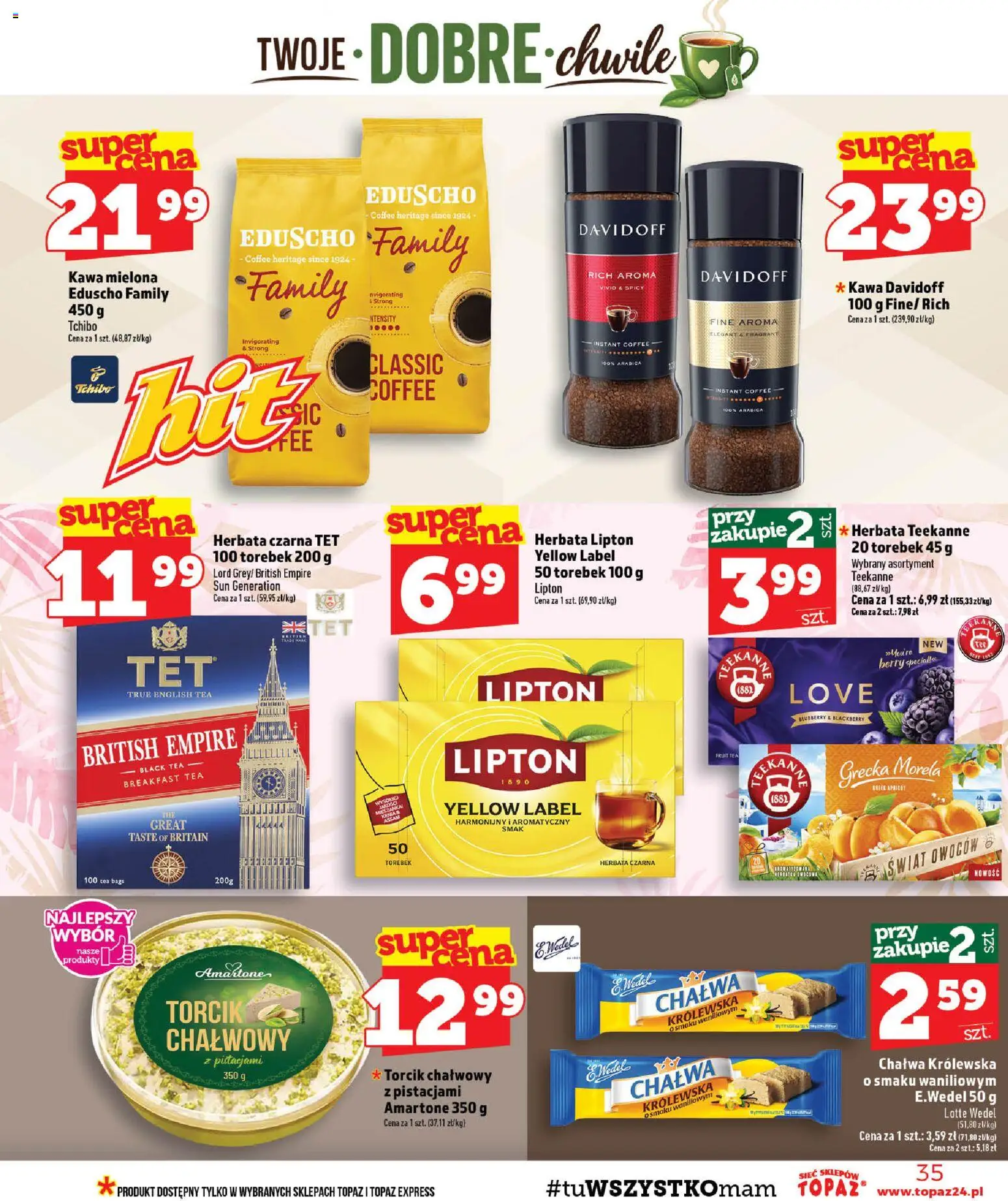 Topaz gazetka - MAZ od 10.09.2026 | Strona: 35 | Produkty: Herbata czarna, Kawa, Herbata, Chałwa
