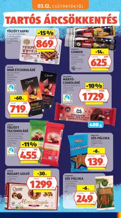 TÖLTÖTT TEJCSOKOLÁDÉ, • eperkrémmel vagy • tejkrémmel vagy • mogyorókrémmel, 100 g/darab - amely érvényes a következő dátumtól: 03.05.2026 | Oldal: 47