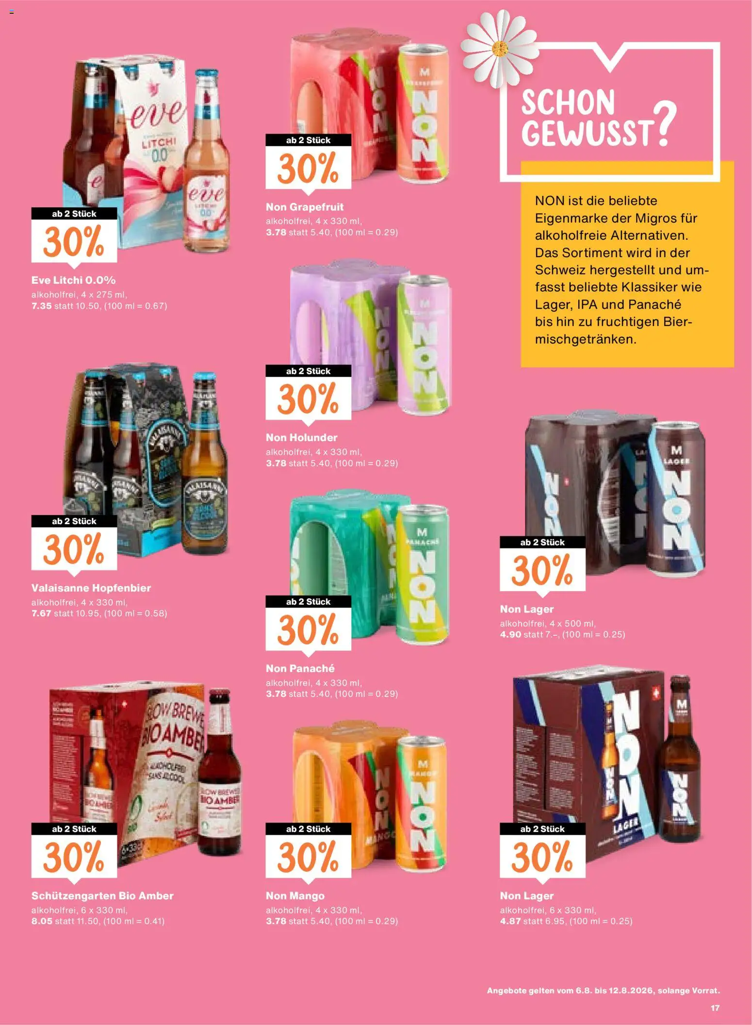 Migros aktionen – gültig ab 06.08.2026 | Seite: 17 | Produkte: Bier, Grapefruit, Mango