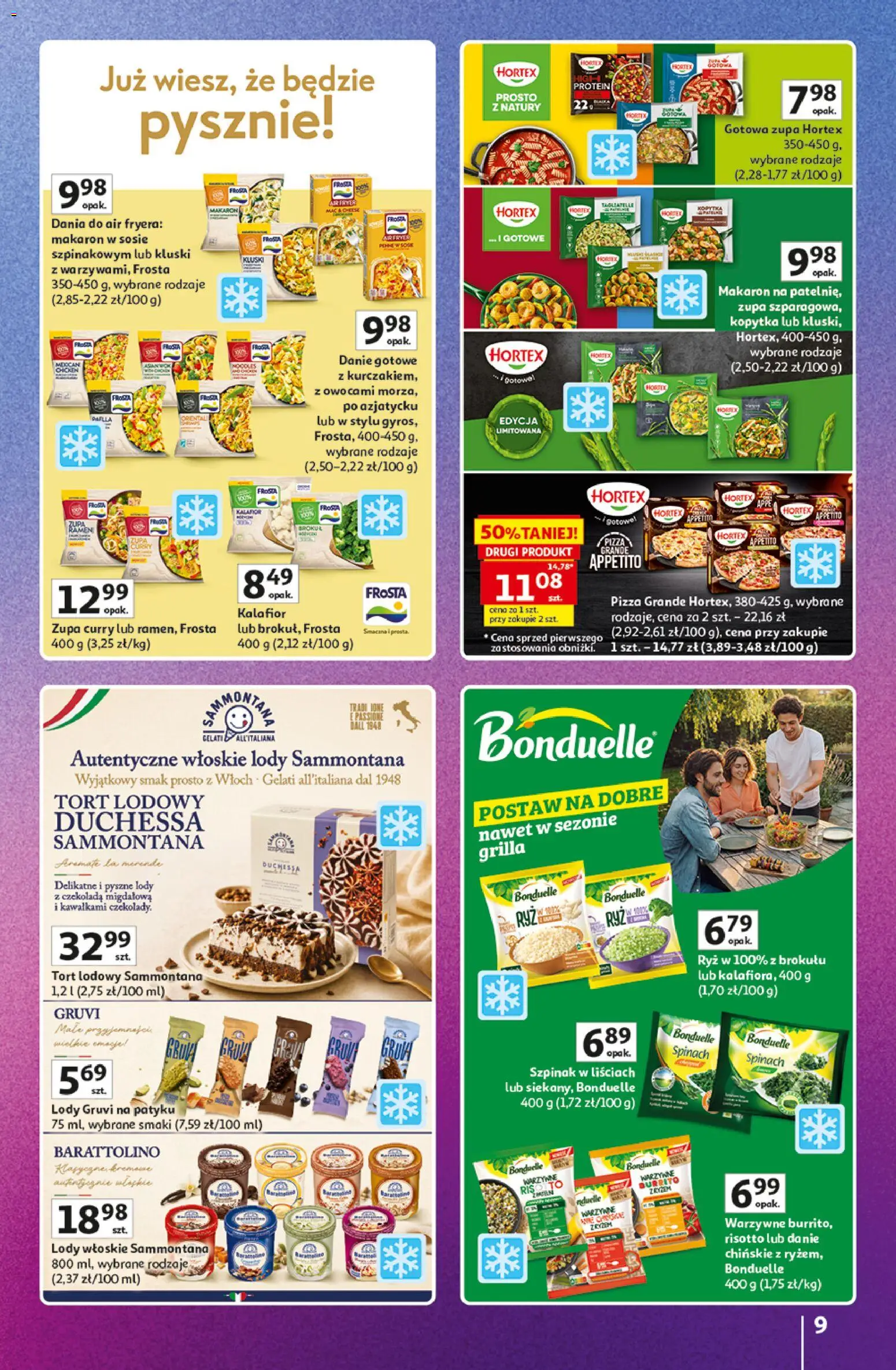 Auchan gazetka - 30 Lat Hipermarket Znane marki od 03.09.2026 | Strona: 9 | Produkty: Gotowa zupa, Tort lodowy, Makaron, Risotto