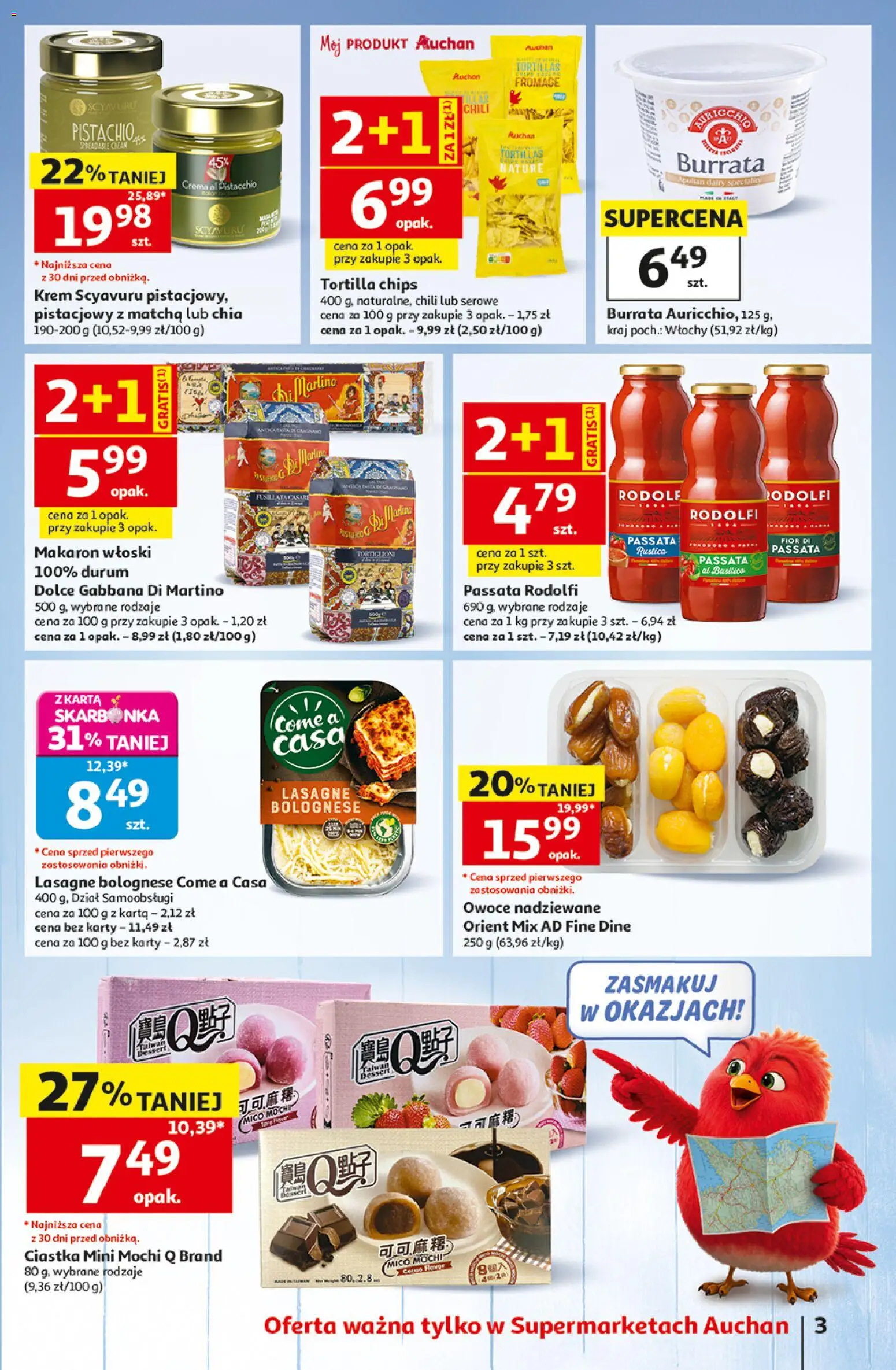 Auchan gazetka od 06.08.2026 | Strona: 3 | Produkty: Chili, Lasagne, Tortilla, Owoce