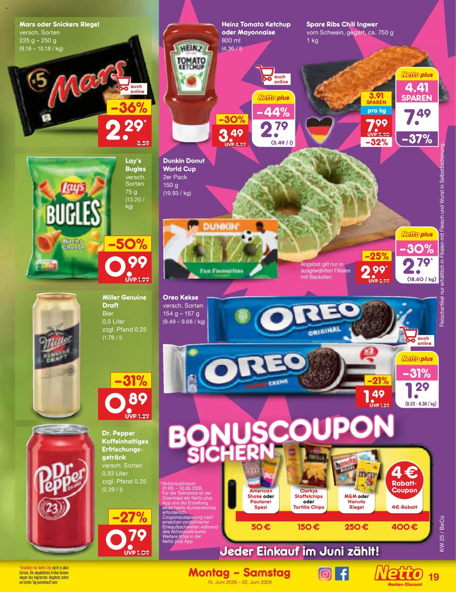 Netto Marken-Discount Prospekt – gültig ab 15.06.2026 | Seite: 23 | Produkte: Bier, Spare ribs, Wurst, Paulaner