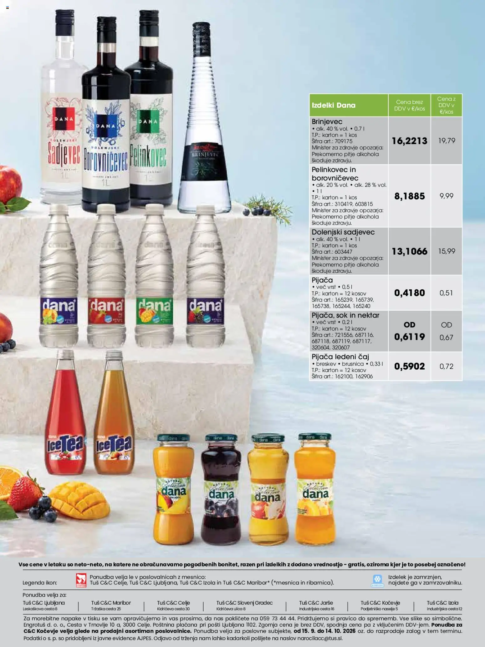 Novi Tuš katalog ponudbe – veljaven od 15.09.2026 | Stran: 24 | Izdelki: Kos, Ledeni čaj, Sok, Breskev