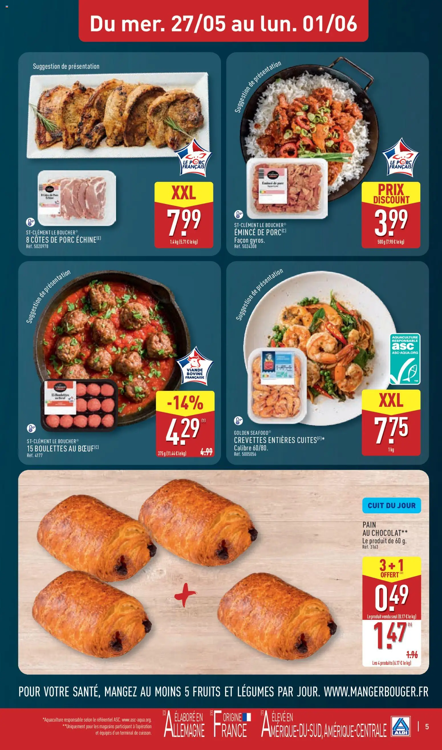 {H1} | Page: 7 | Produits: Crevettes, Viande, Porc, Viande bovine