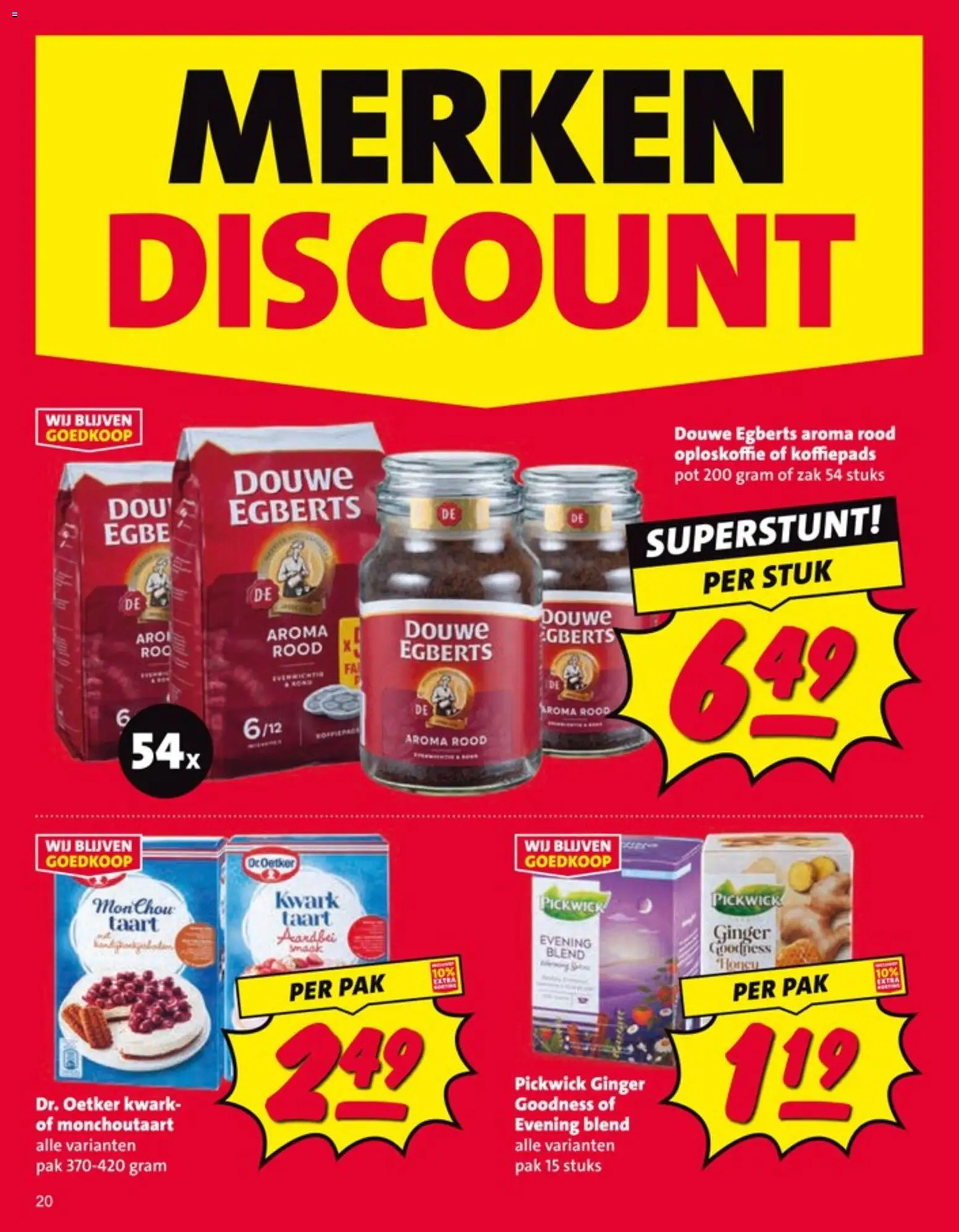 {H1} | Pagina: 20 | Producten: Taart, Koffiepads, Oploskoffie, Zak