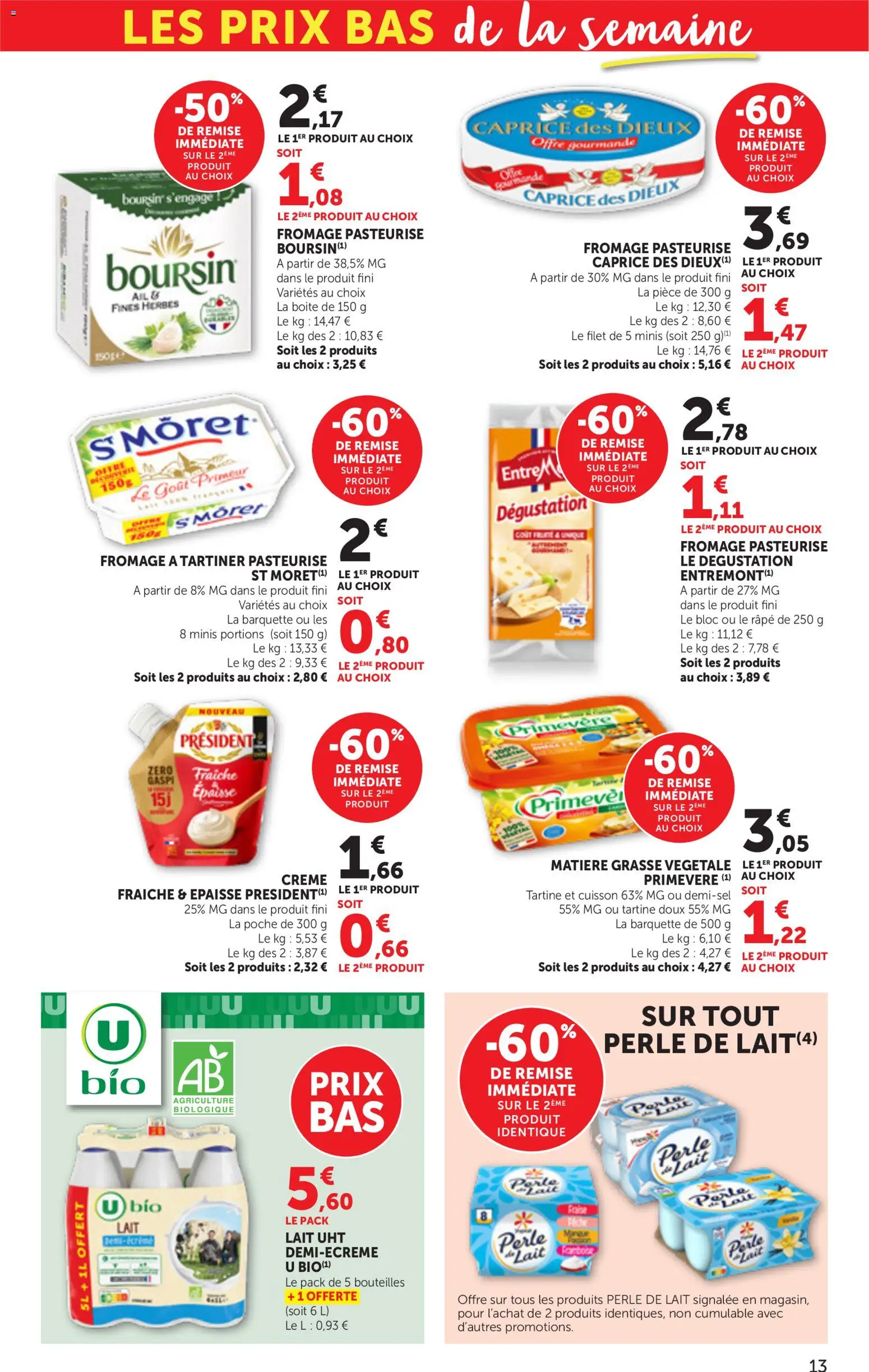 {H1} | Page: 13 | Produits: Fromage, Crème fraiche, Fromage à tartiner, Crème
