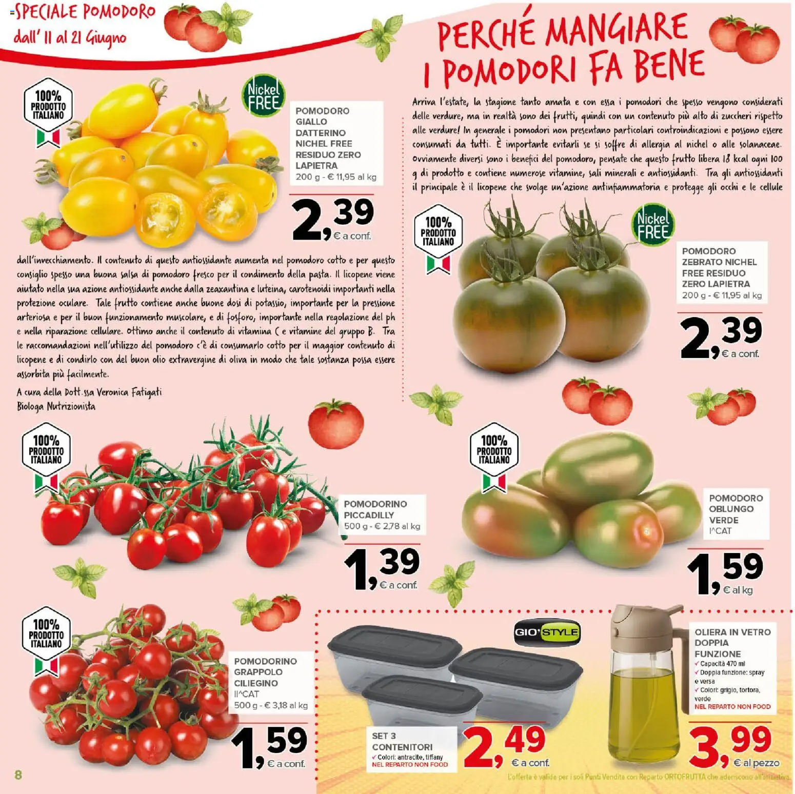 Volantino Todis del 11.06.2026 | Pagina: 8 | Prodotti: Verdure, Salsa, Pomodoro, Pomodori