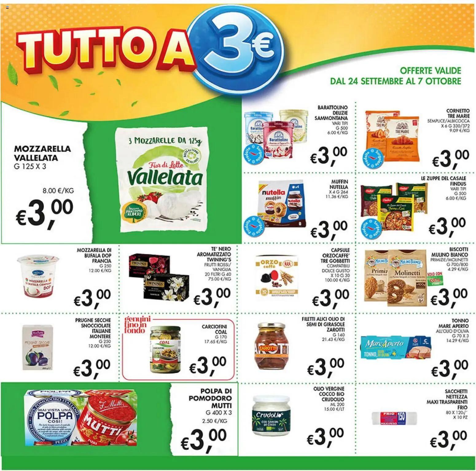 Volantino Coal del 24/09/2026 | Pagina: 8 | Prodotti: Prugne secche, Prugne, Mozzarella, Semi di girasole