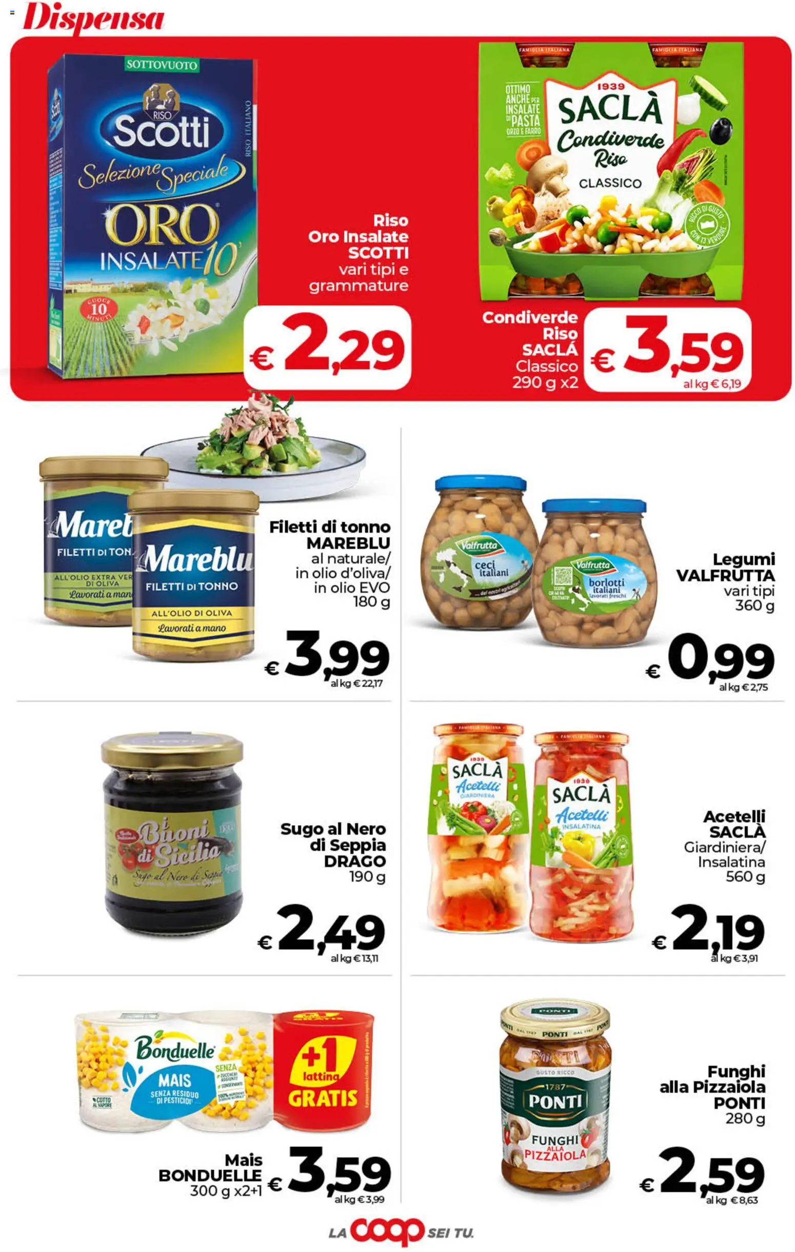 Volantino COOP del 21/08/2026 | Pagina: 28 | Prodotti: Ceci, Funghi, Tonno, Sugo