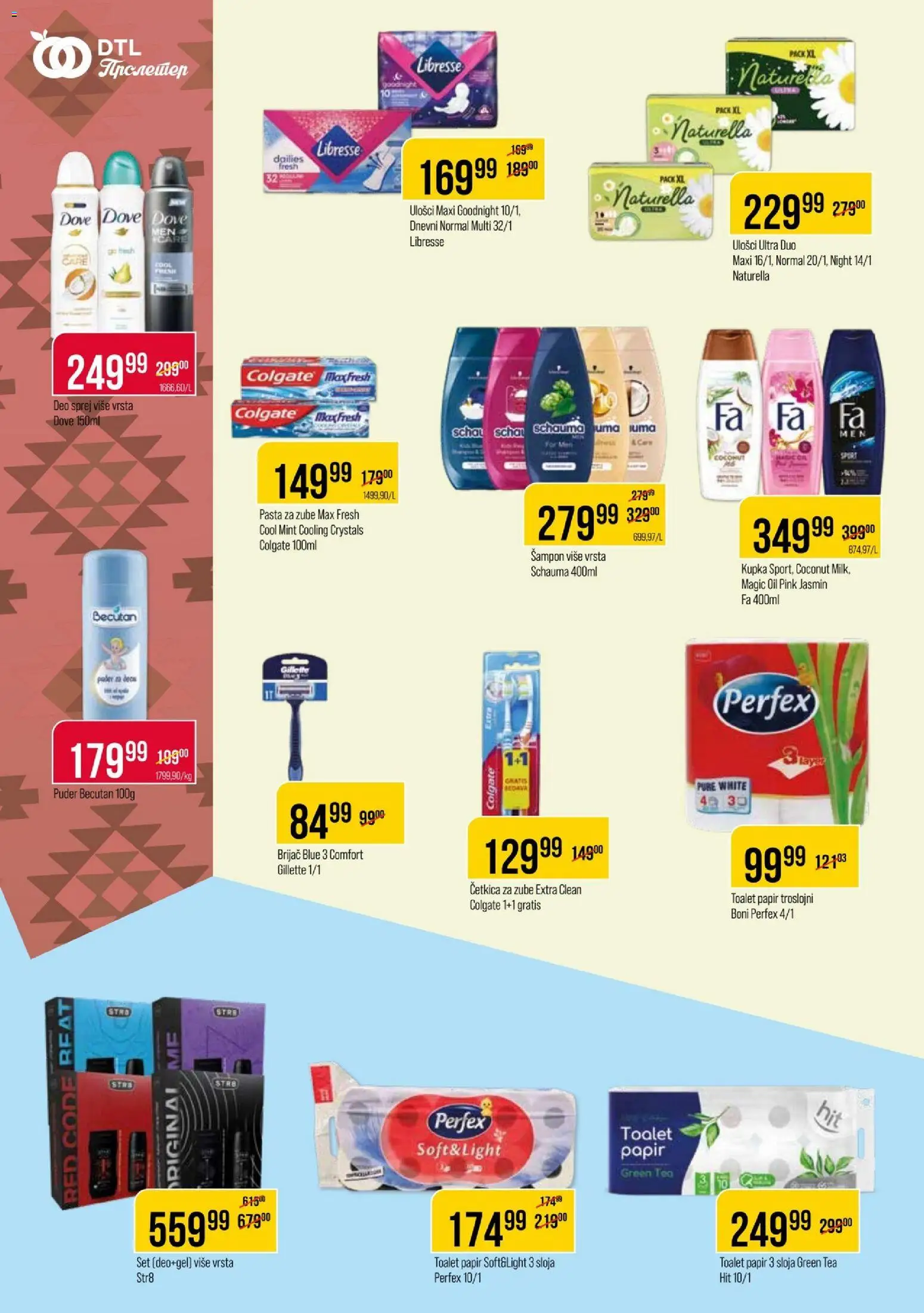 Metalac Proleter katalog - važi od 23.09.2026 | Strana: 10 | Proizvode: Gillette, Brijač, Toalet papir, Dove