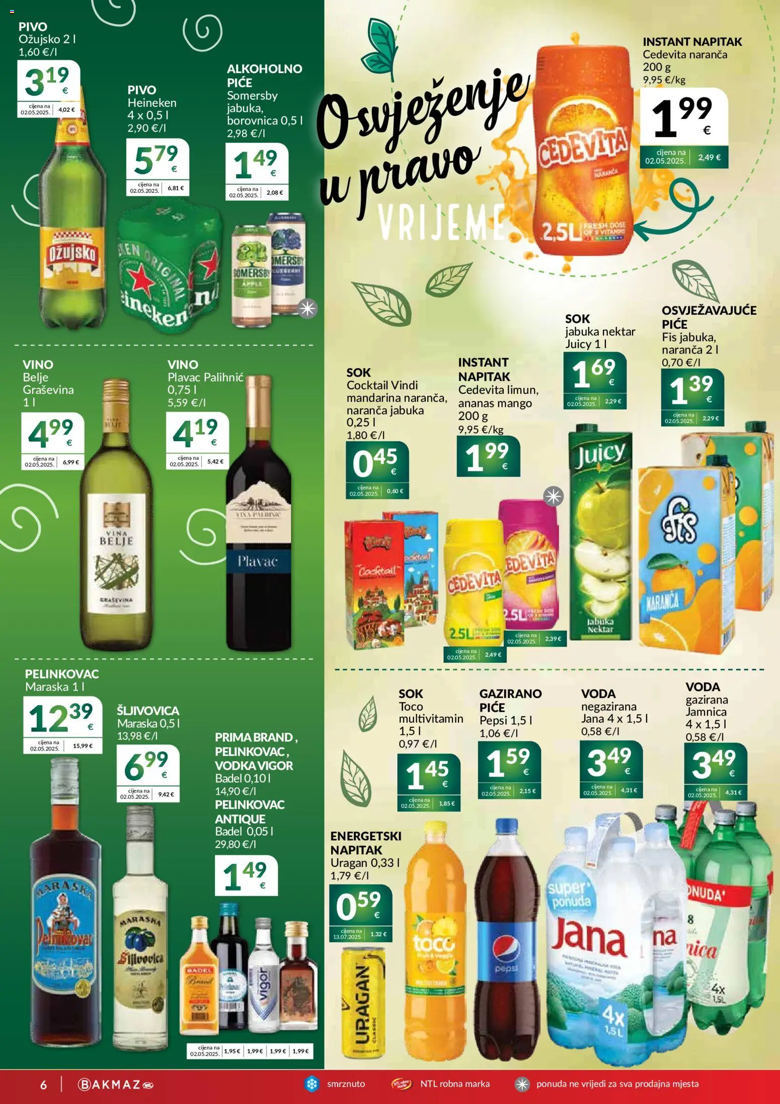 Bakmaz katalog | vrijedi od 06.05.2026 | Stranica: 6 | Proizvodi: Pelinkovac, Pivo, Somersby, Jabuka