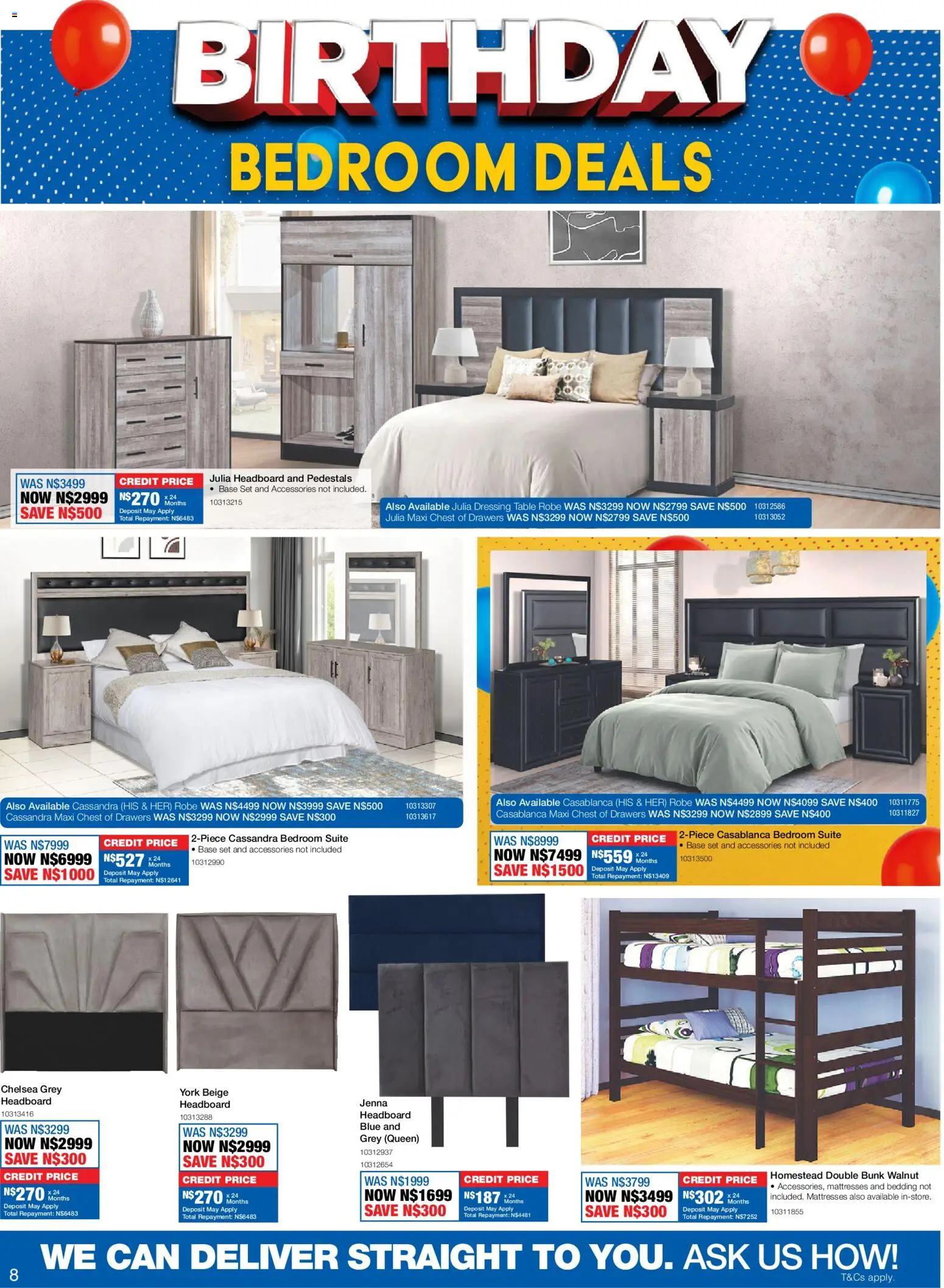 New OK Furniture catalogue – valid from 15.06.2026 | Page: 8 | Products: Headboard, Table, Double bunk, Dressing