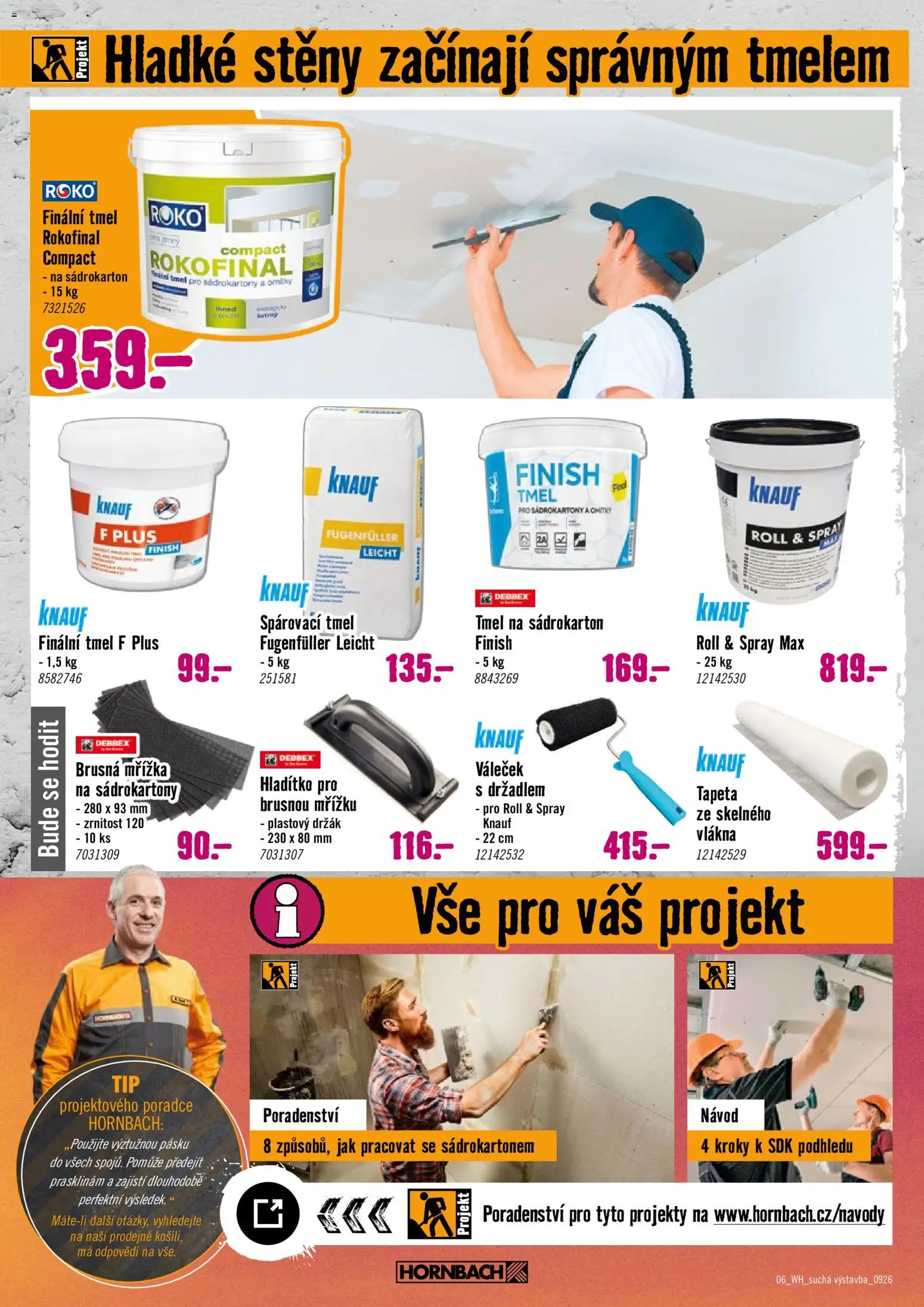 HORNBACH leták - Suchá výstavba od 23.09.2026 | Strana: 6 | Produkty: Finish, Váleček