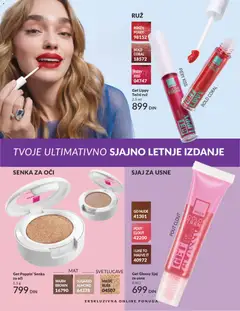 Get Glossy Sjaj za usne, Lip gloss available in shades like Go Nude, Pout Clout, and I Like To Mauve It. - pregled AVON kataloga - važi od 01.06.2026 | Strana: 190